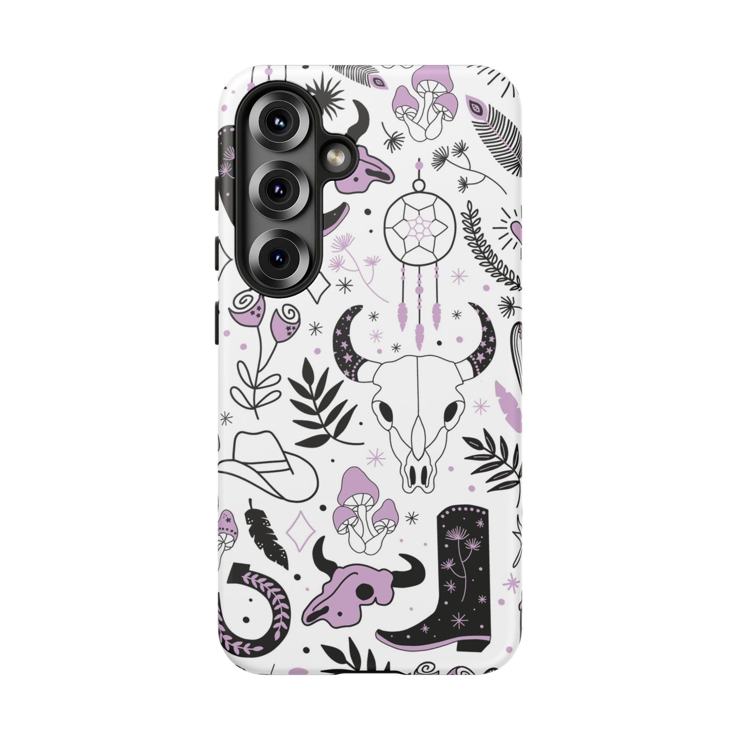 Purple and Black Western Protective Drop Proof Case Iphone, Samsung and Google phones