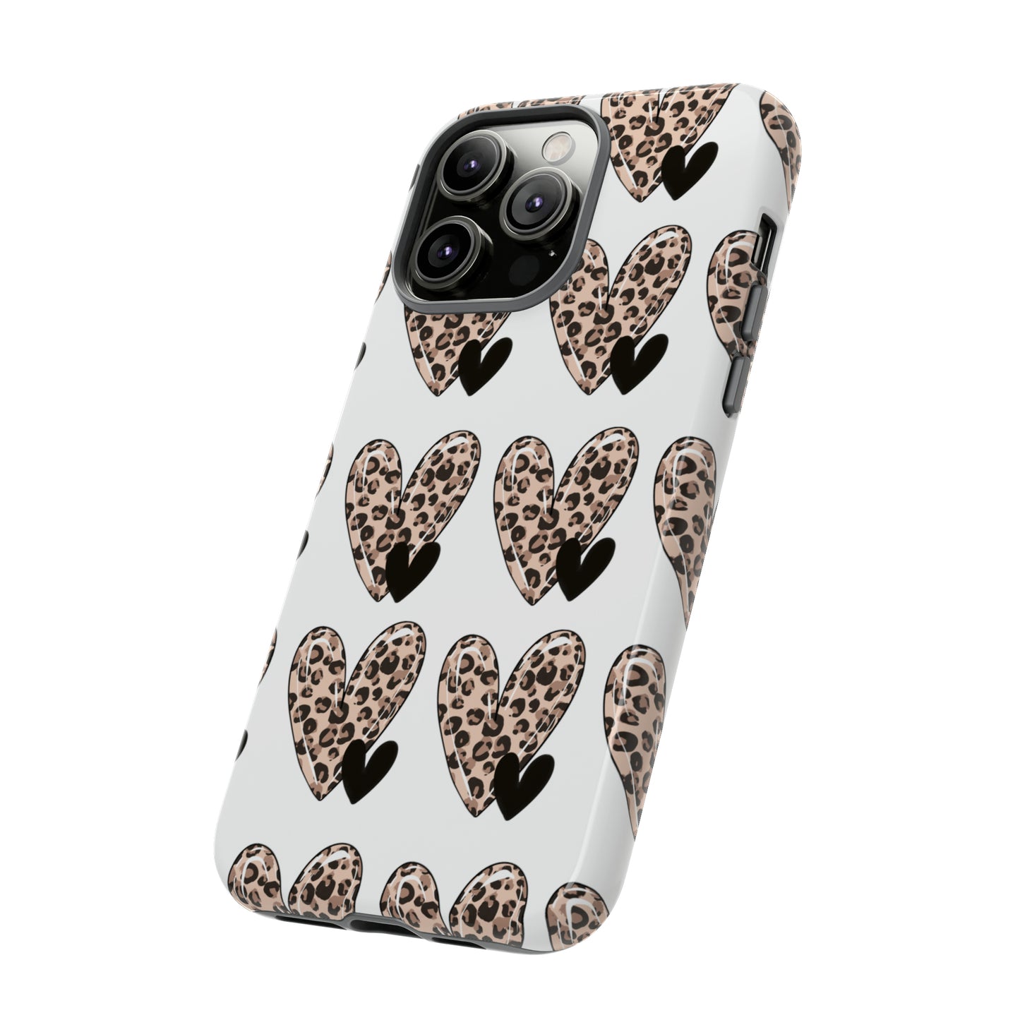 Leopard Hearts Protective Case for IPhone. Samsung and Google phones