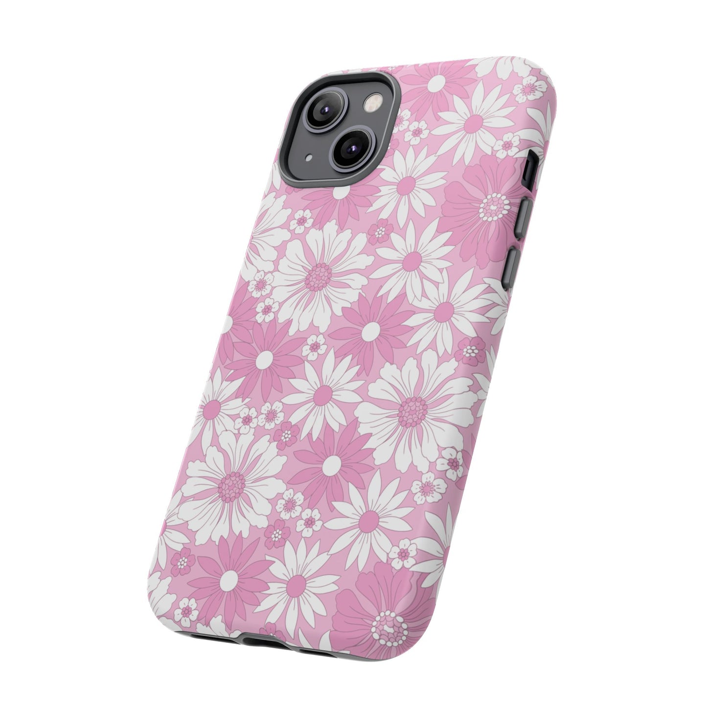 Pink and White Flowers Protective Phone Case