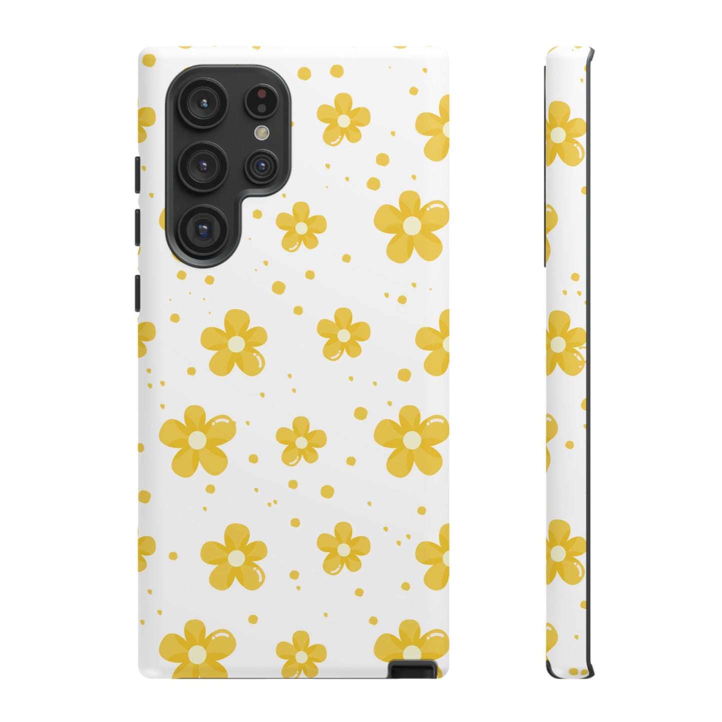 Yellow Flowers Protective Phone Case for Google, Apple and Samsung Phones