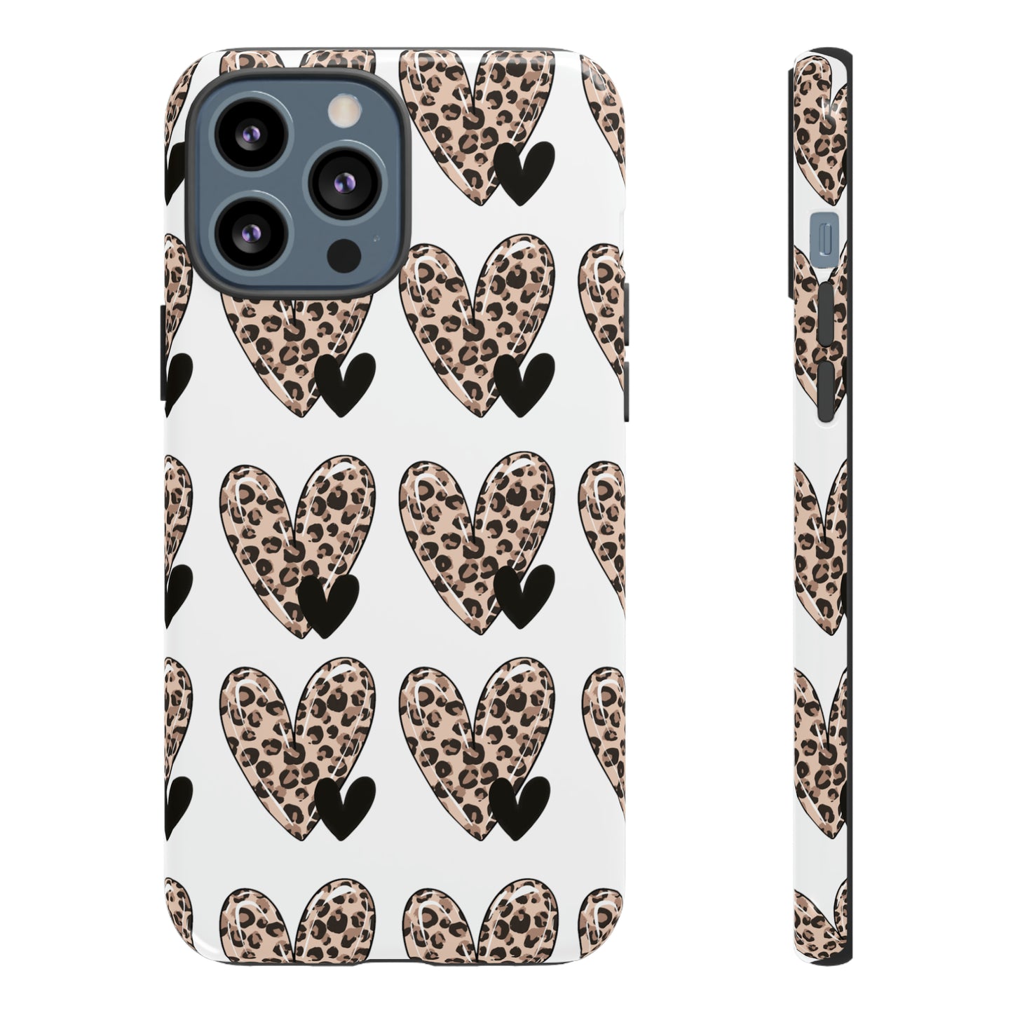 Leopard Hearts Protective Case for IPhone. Samsung and Google phones