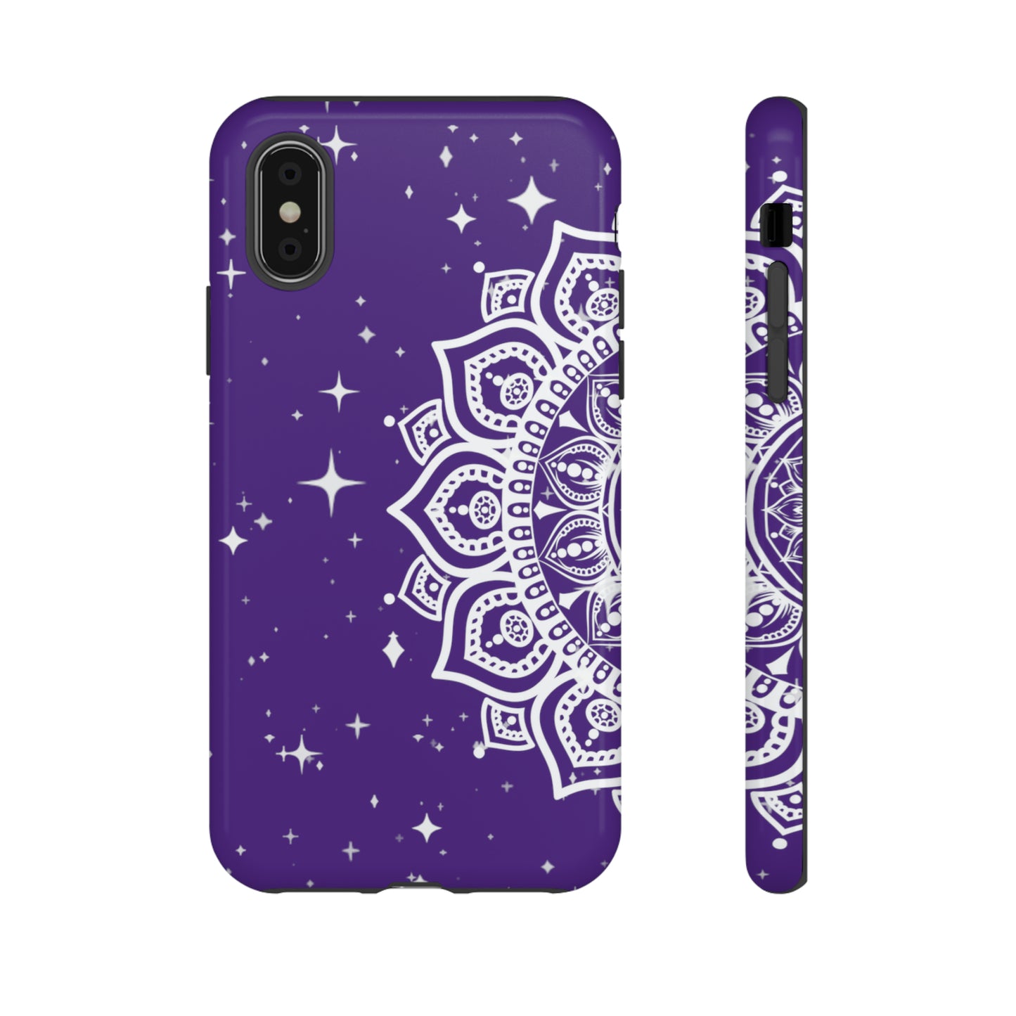 Purple mandala protective phone case for iPhone, Samsung and Google