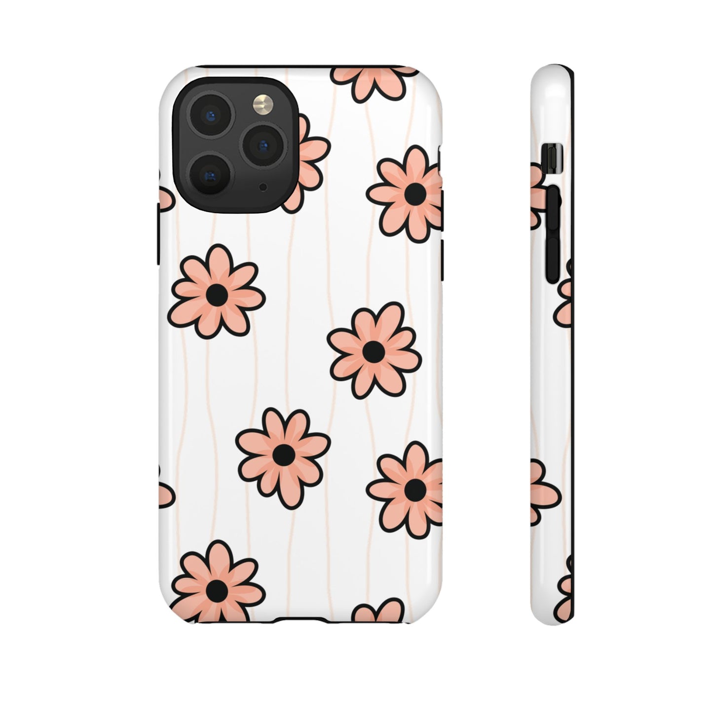 Pink Flowers Protective Phone Case