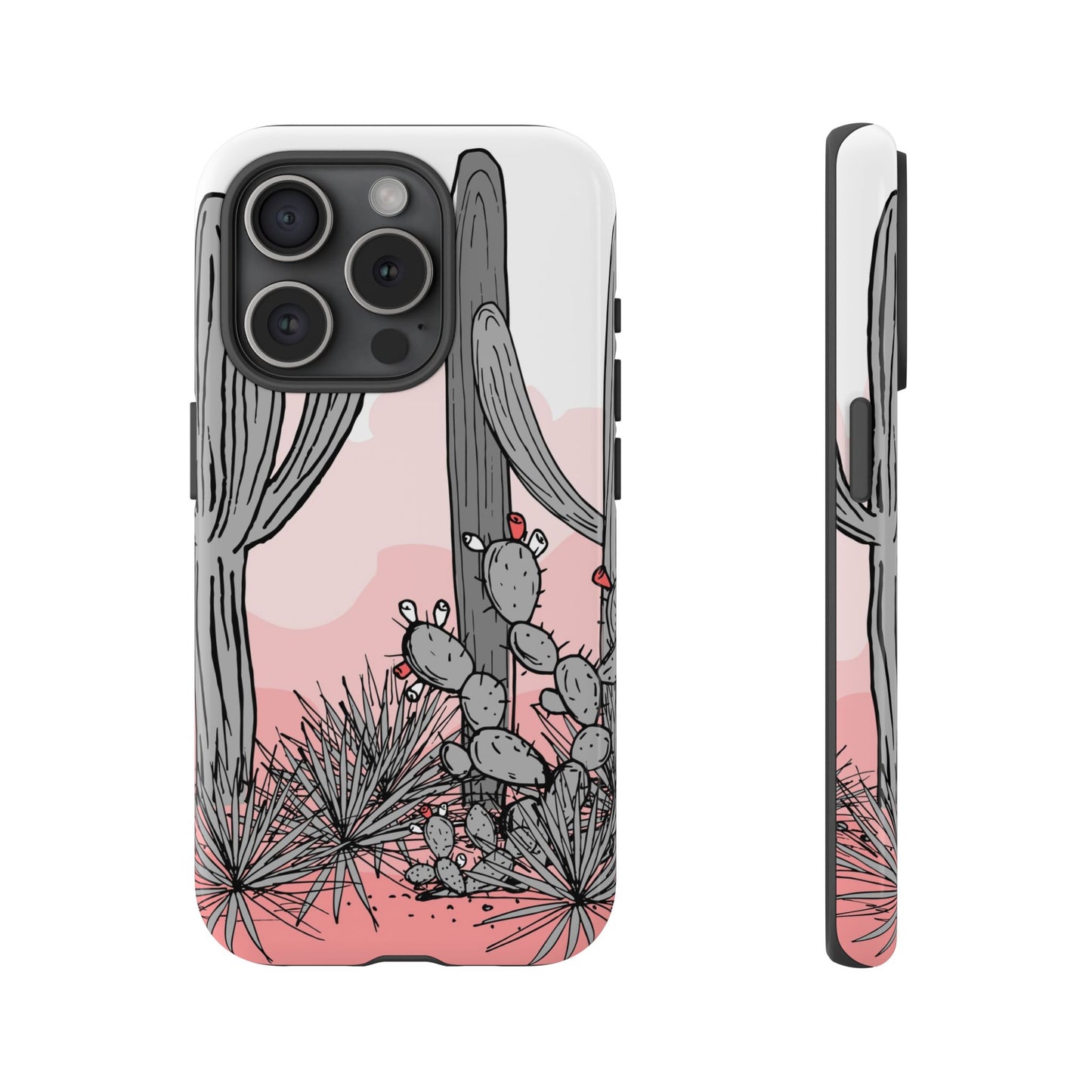 Pastel Cactus Sunset Protective Phone Case