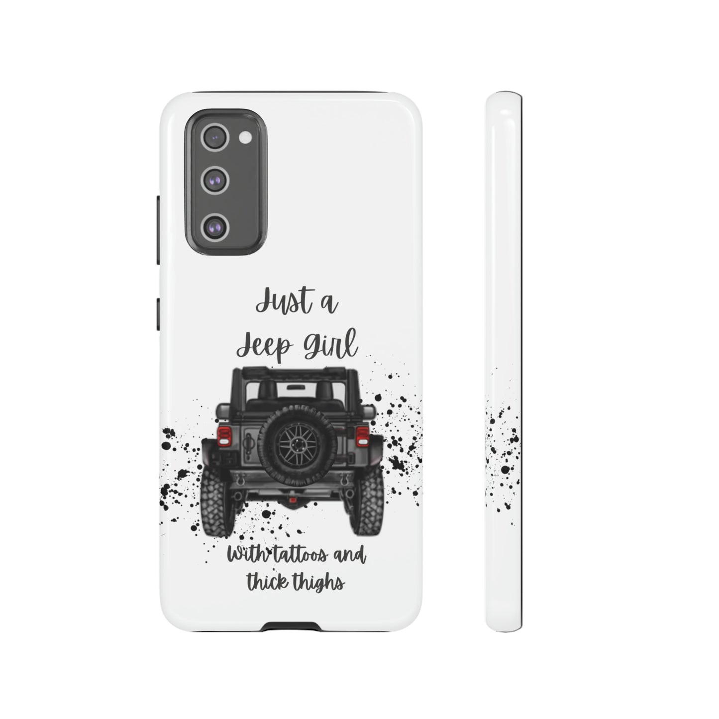 Off Road Girl with Tattoos and Thick Thighs Grey Protective Phkne Case