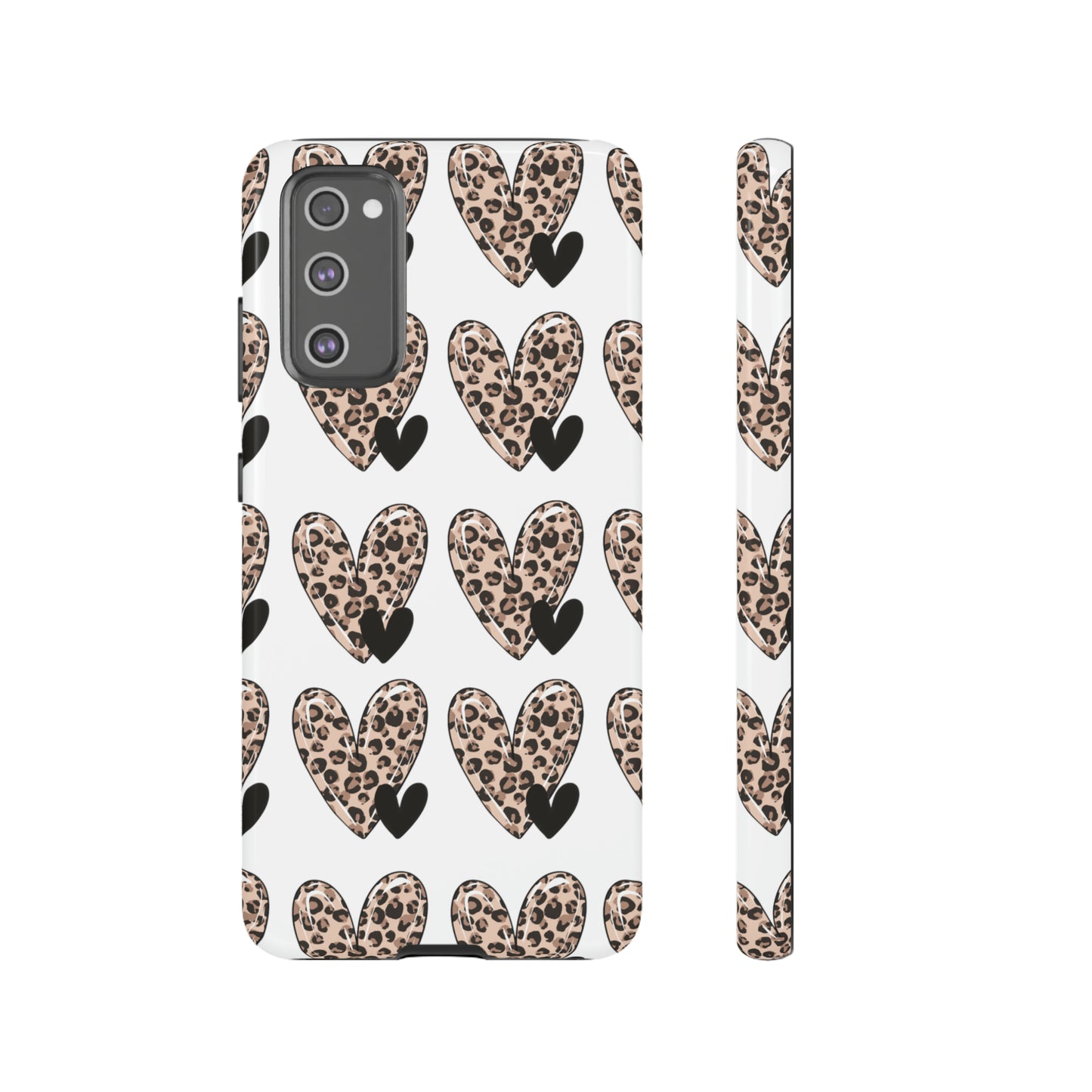 Leopard Hearts Protective Case for IPhone. Samsung and Google phones