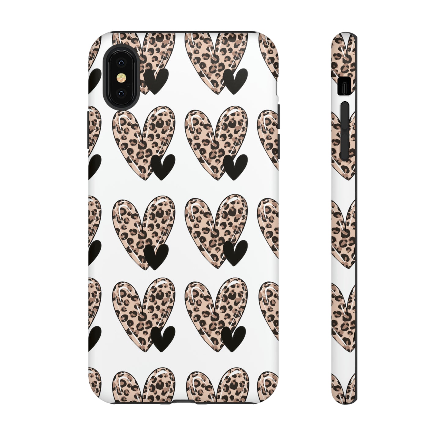 Leopard Hearts Protective Case for IPhone. Samsung and Google phones