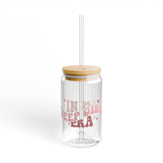 In my Jeep Girl Era 16oz Glass Can with Lid and Straw