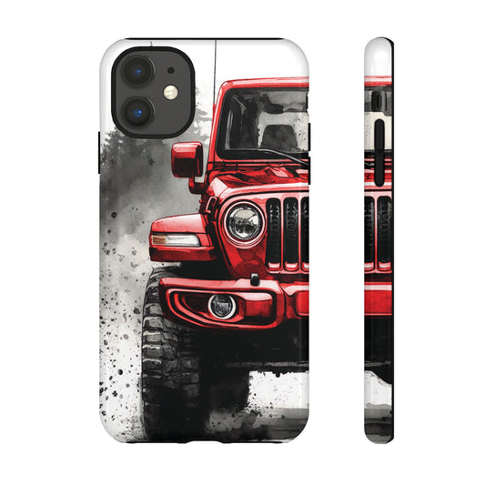 Off Road Love Red Wrangler Protective Phone Case for Iphone, Samsung and Google Phones