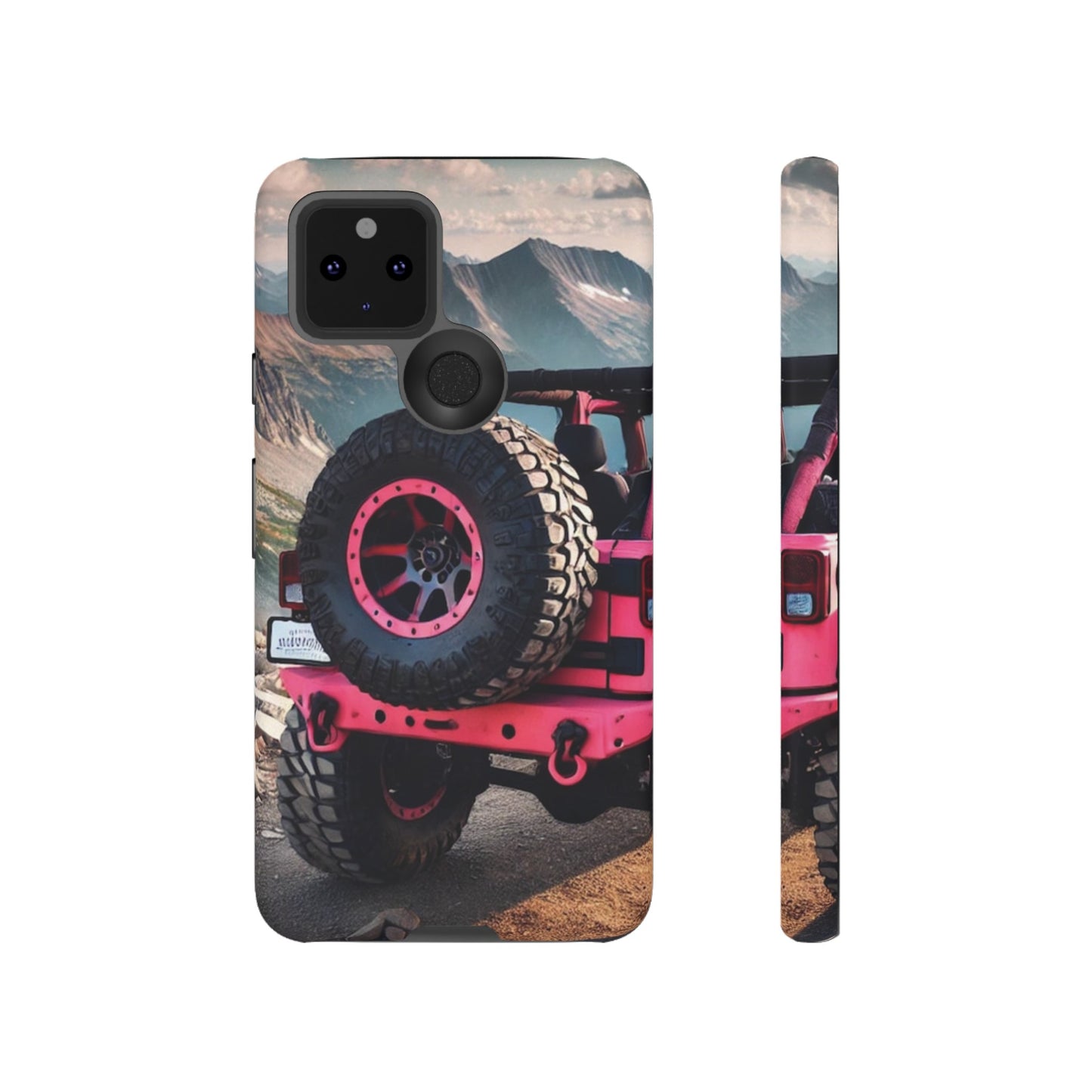 Pink Jeep Tire Protective Phone Case