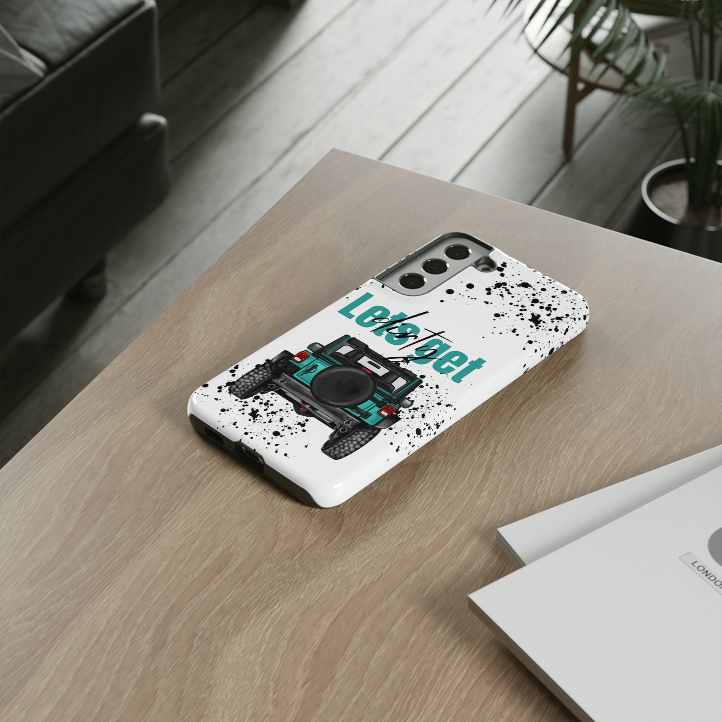 Lets Get Dirty Protective Phone Case for Iphone, Google and Samsung Splatter Turquoise