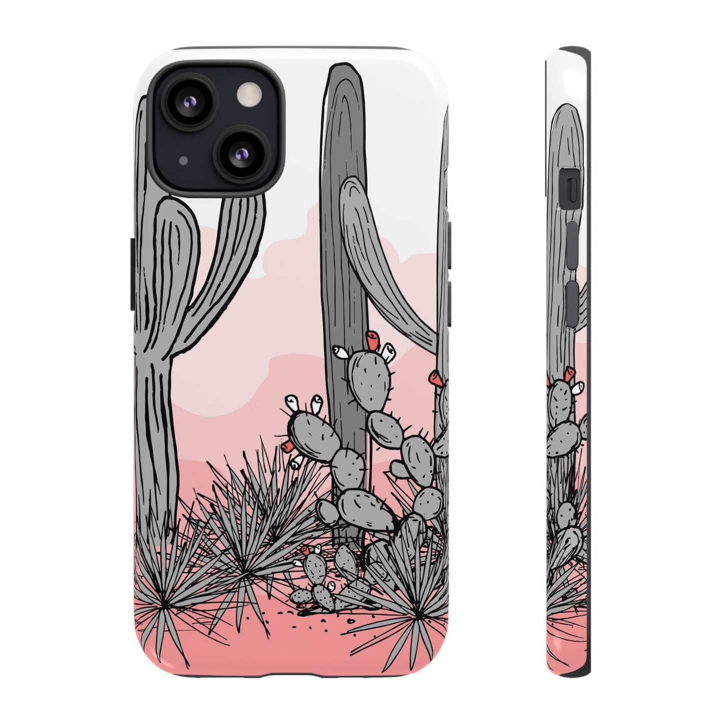 Pastel Cactus Sunset Protective Phone Case