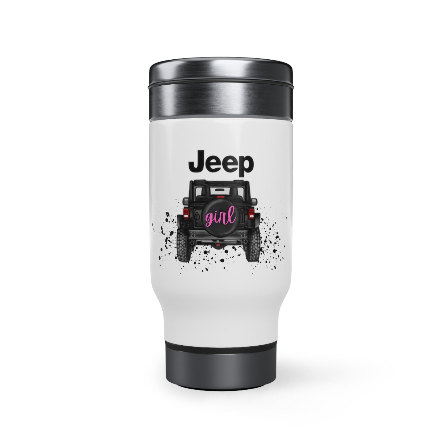 Off Road Girl Stainless Steel Travel Mug with Handle, 14oz