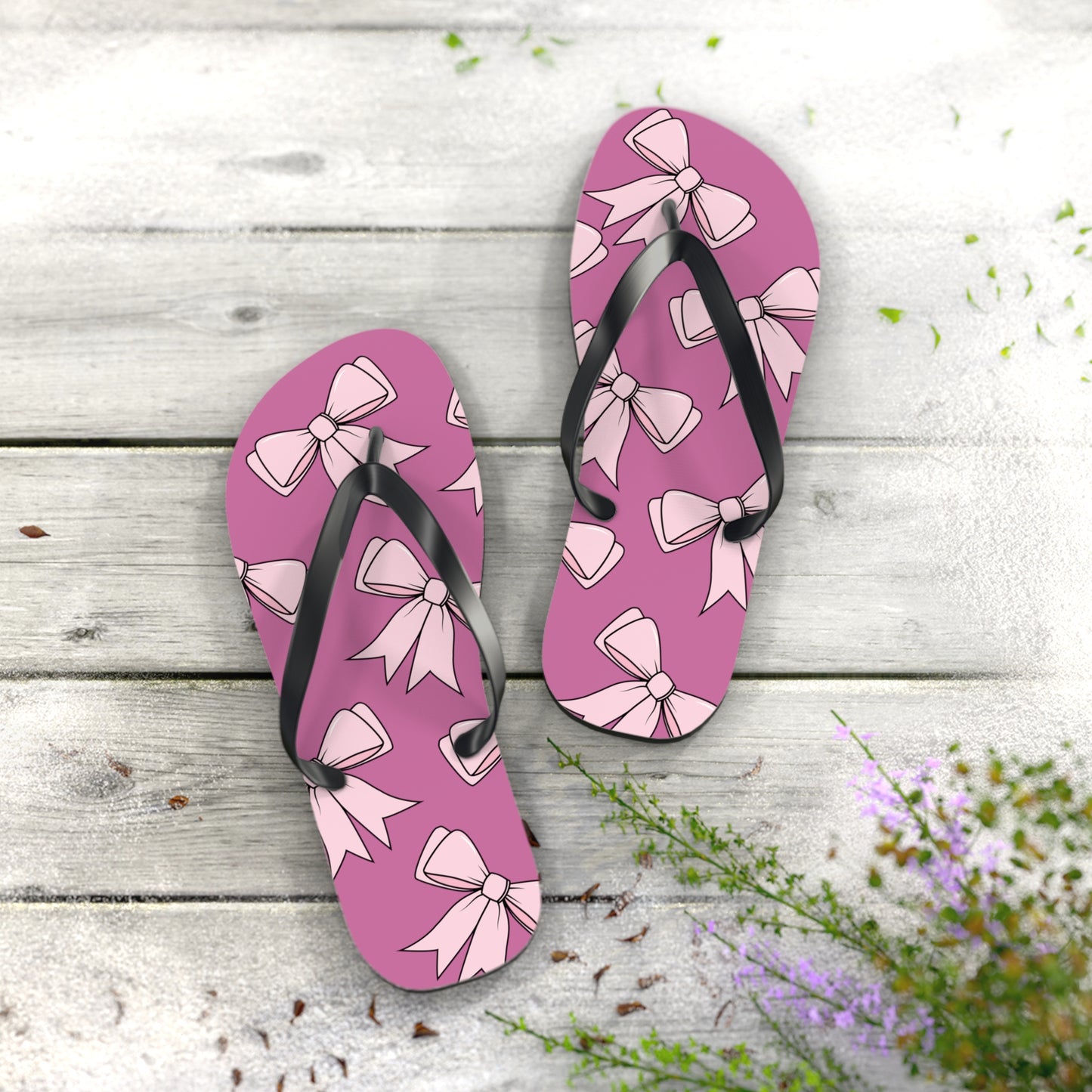Pink Bow Flip Flops