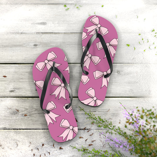 Pink Bow Flip Flops