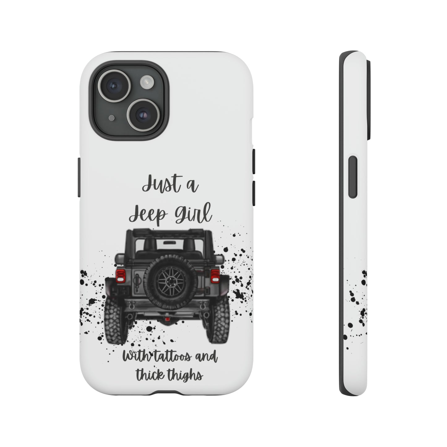 Off Road Girl with Tattoos and Thick Thighs Grey Protective Phkne Case