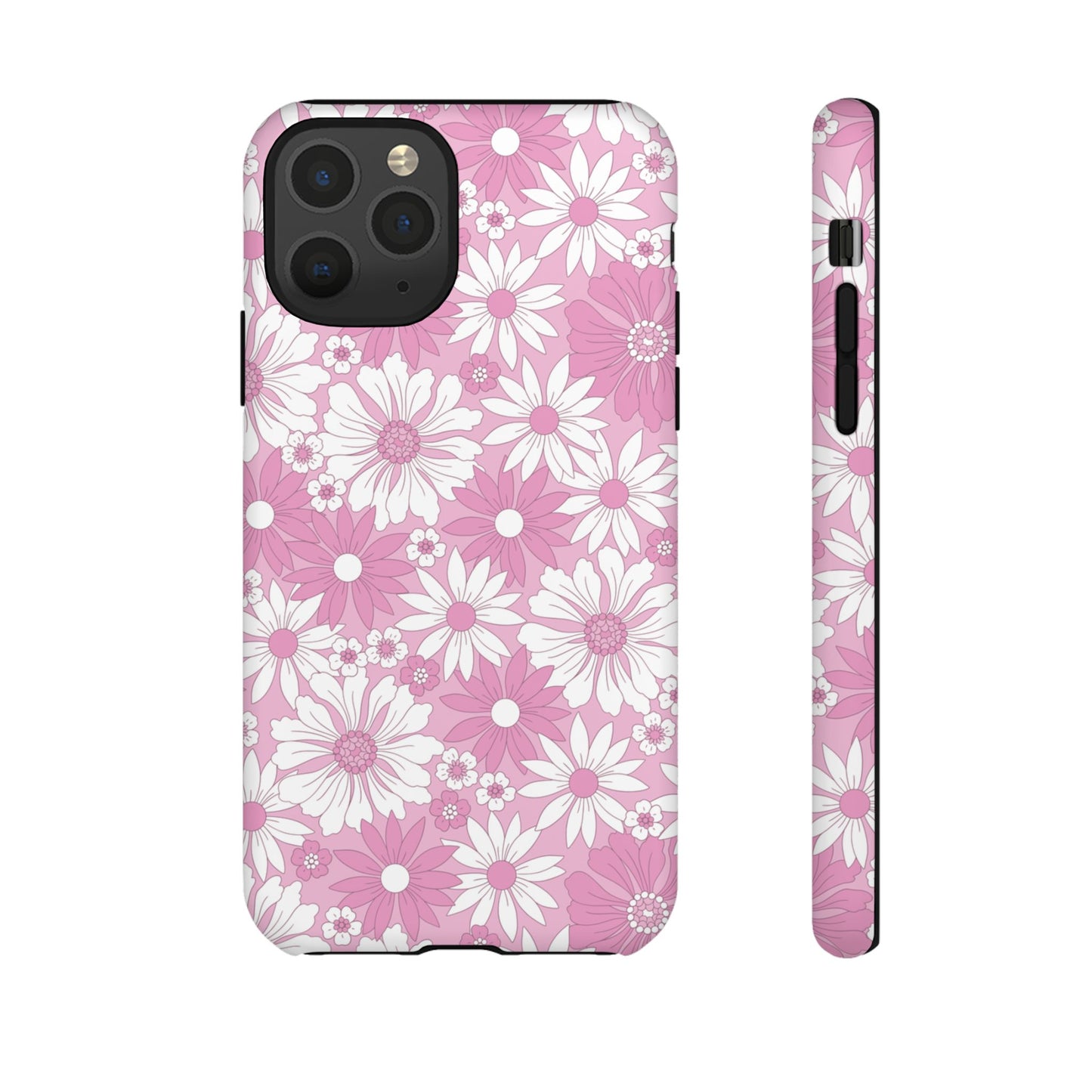 Pink and White Flowers Protective Phone Case