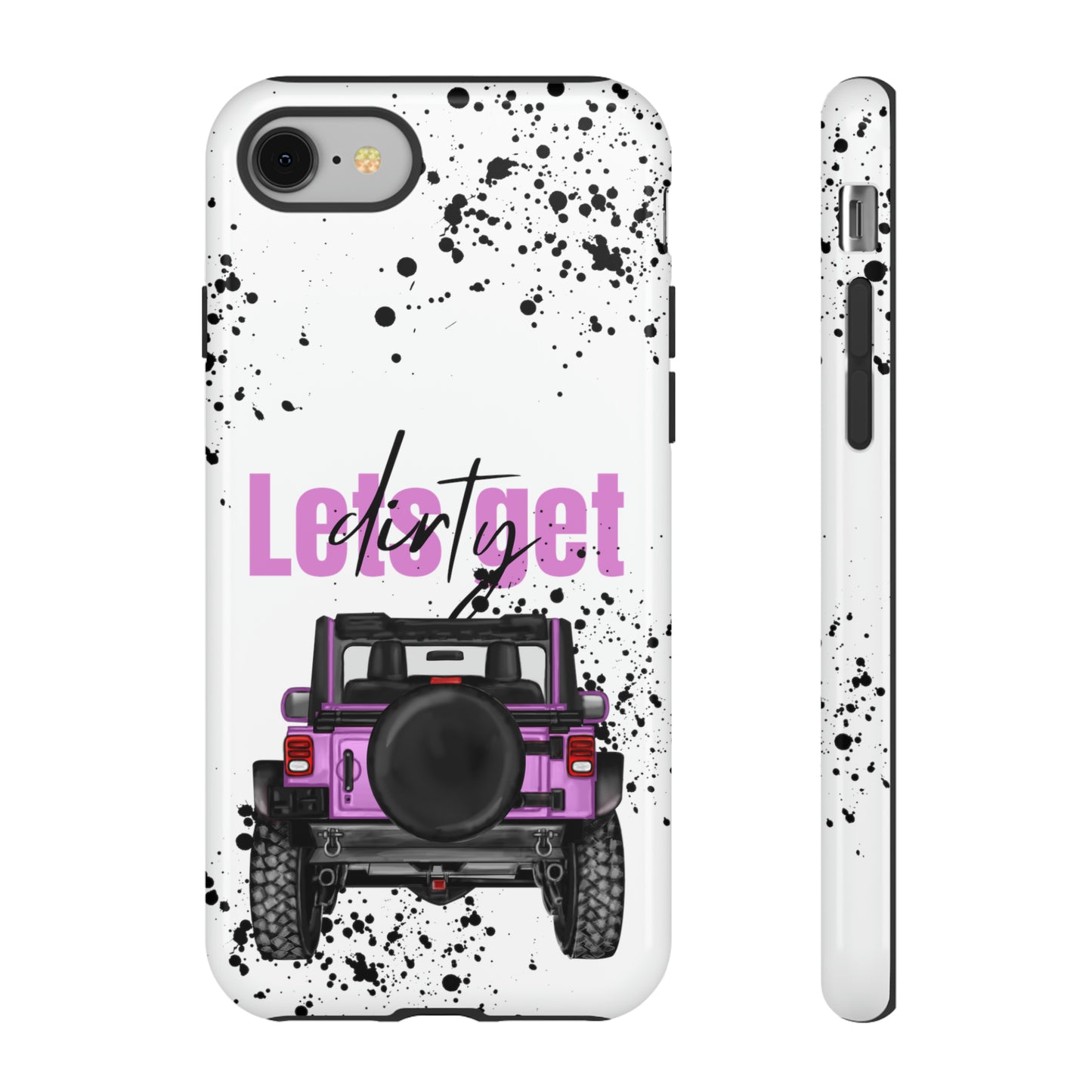 Lets Get Dirty Protective Phone Case for Iphone, Google and Samsung Splatter Purple