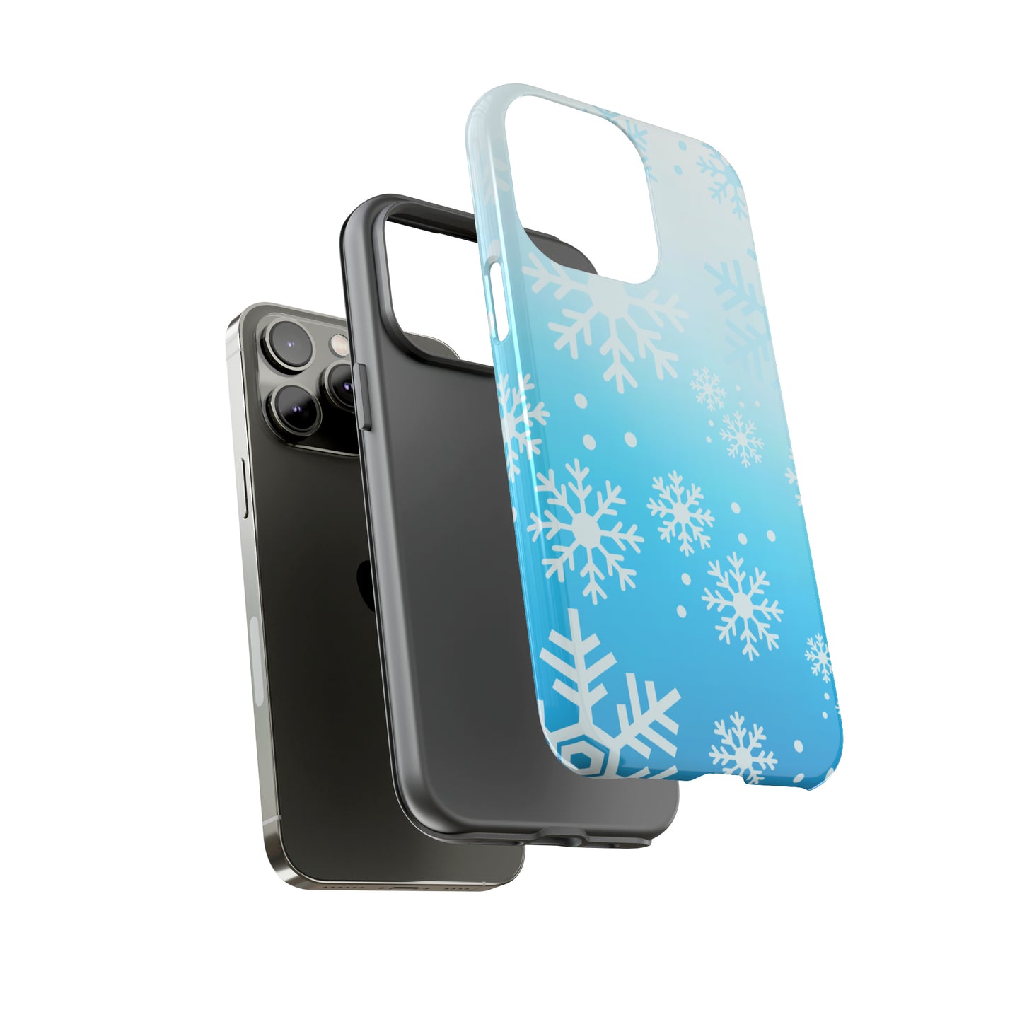 Winter, frozen, snowflake ombré protective phone case for Google, Samsung and IPhone