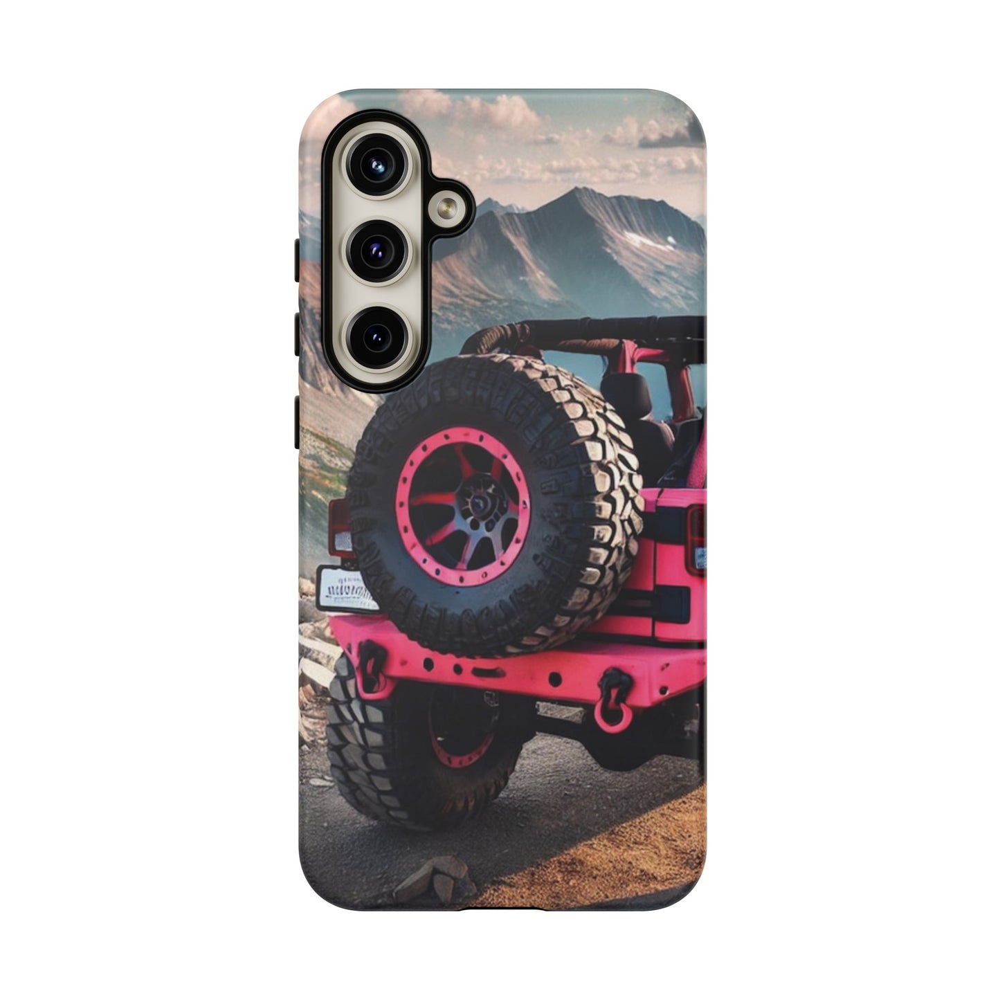 Pink Jeep Tire Protective Phone Case