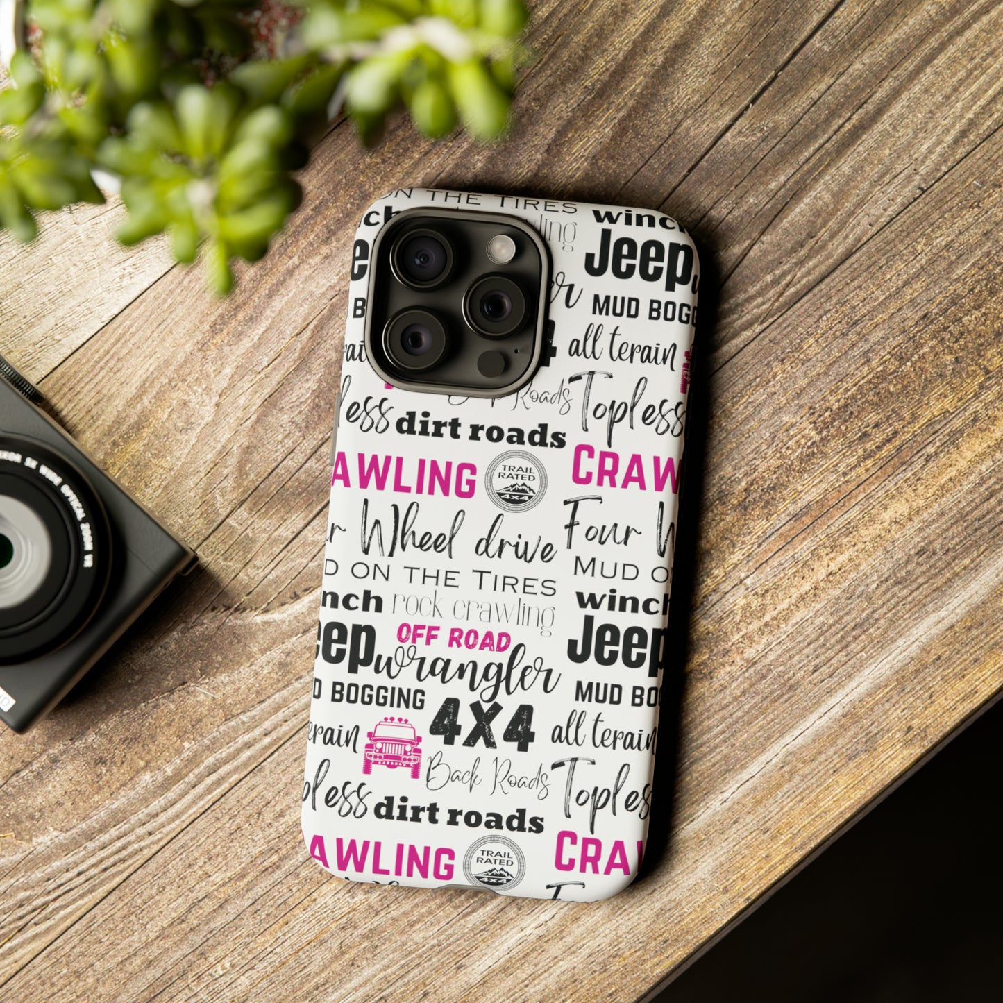 Off Road Subway Art Splash of Pink Protective Phone Case for Iphone, Samsung and Google Phones