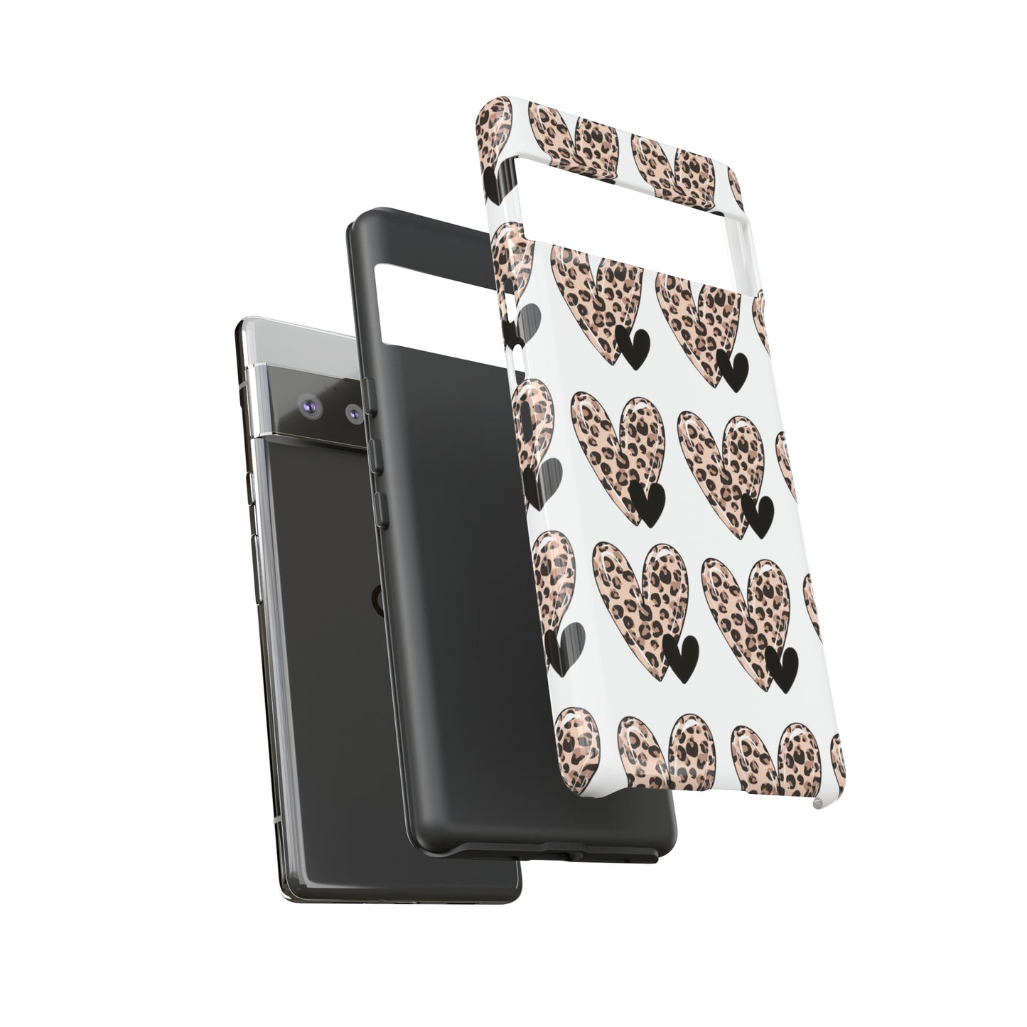 Leopard Hearts Protective Case for IPhone. Samsung and Google phones