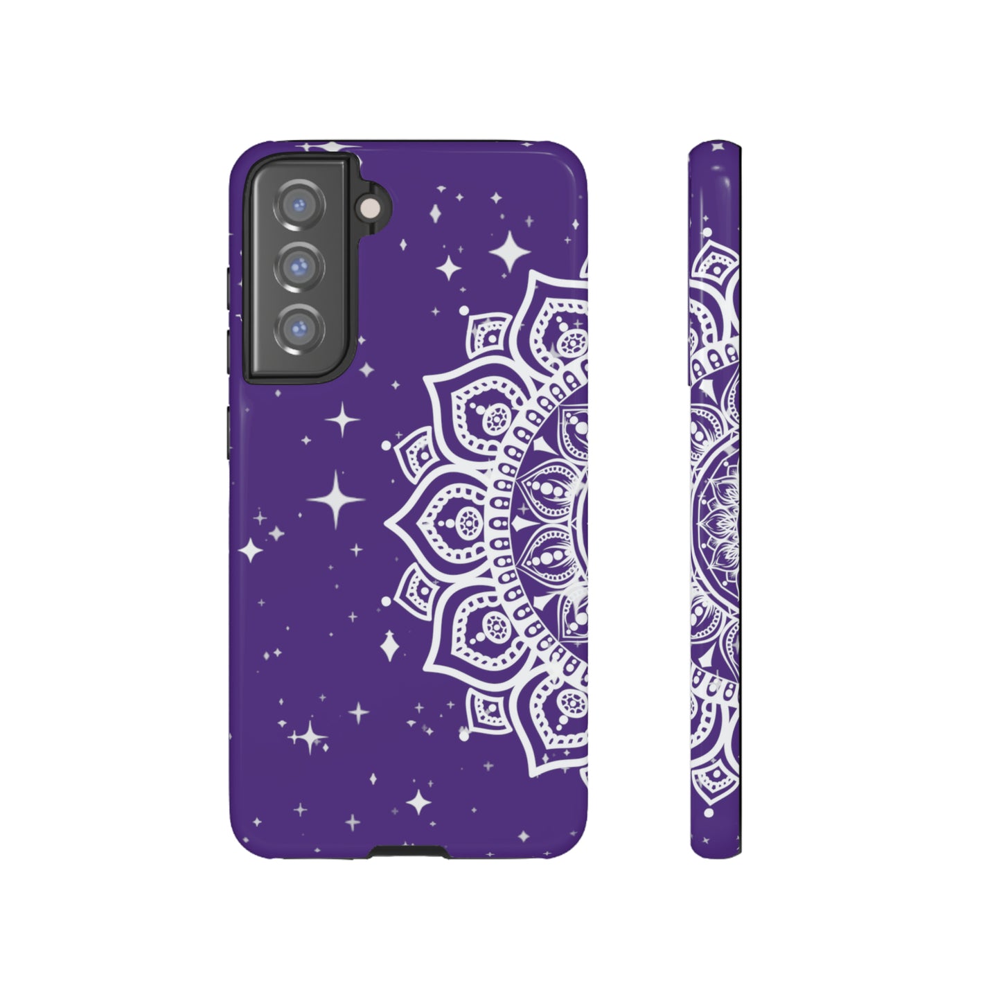 Purple mandala protective phone case for iPhone, Samsung and Google