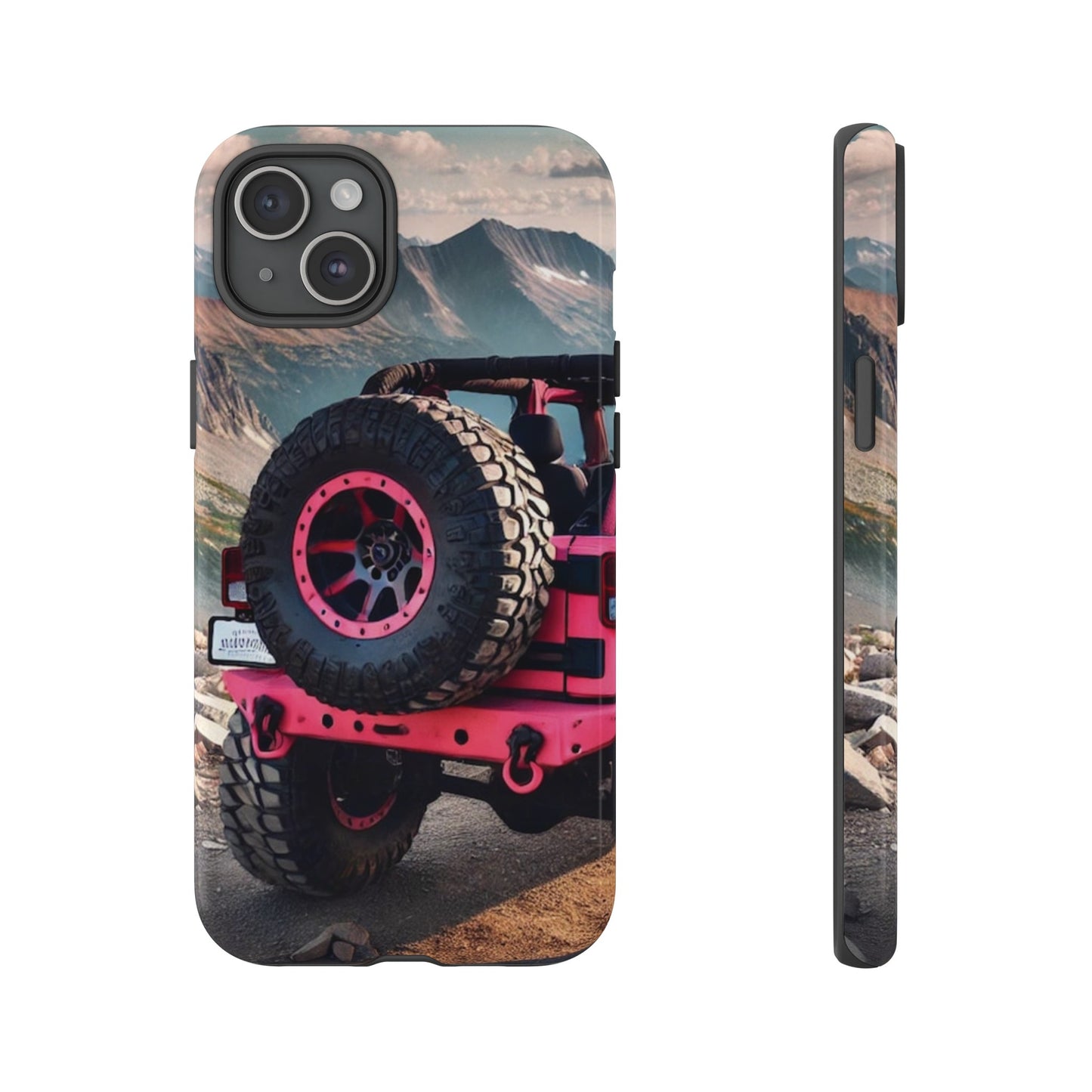 Pink Jeep Tire Protective Phone Case