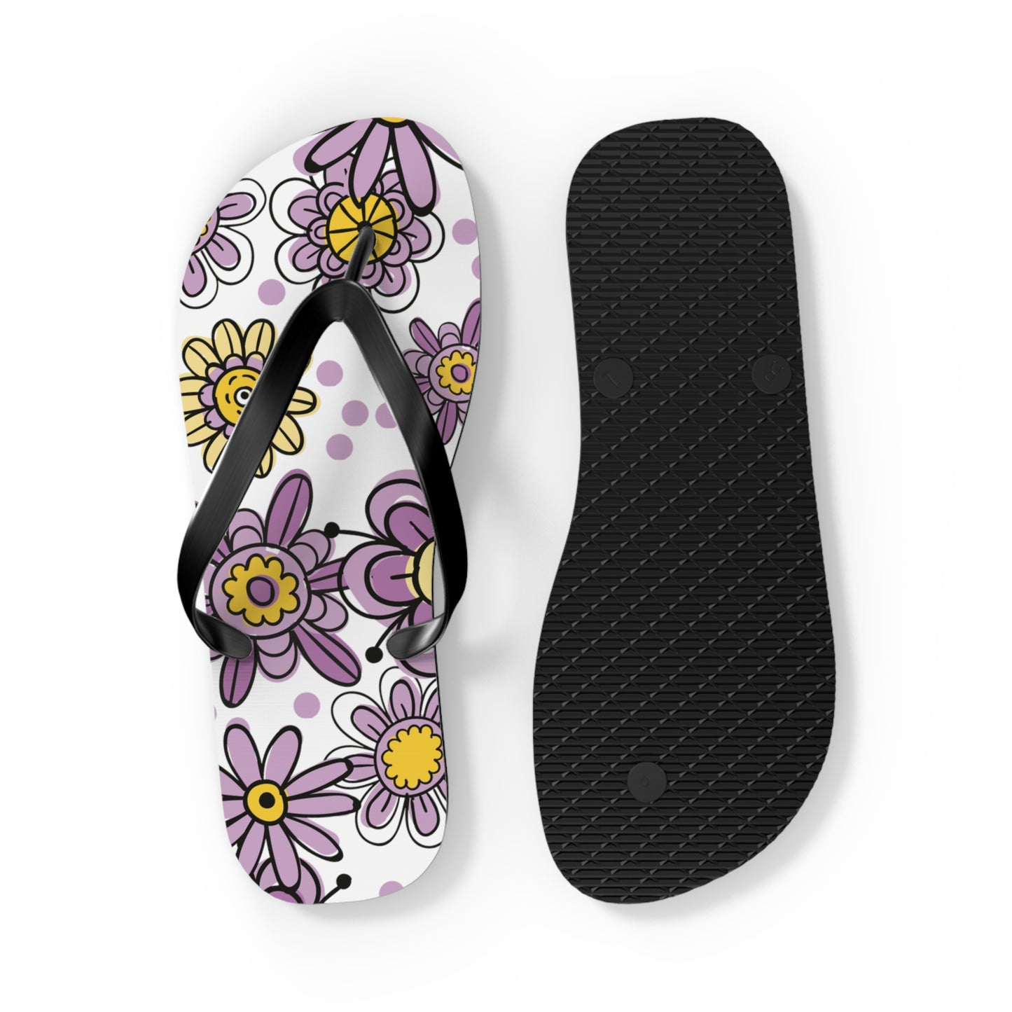 Purple Flower Summer Flip Flops