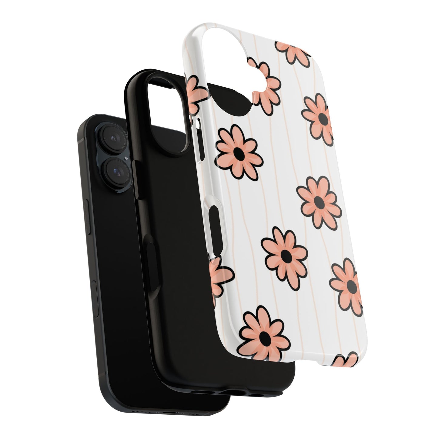 Pink Flowers Protective Phone Case