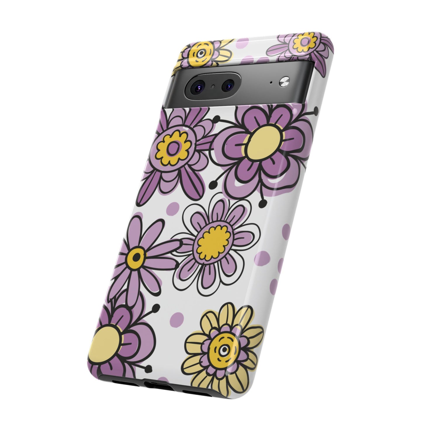 Purple Flowers Protective Phone Case