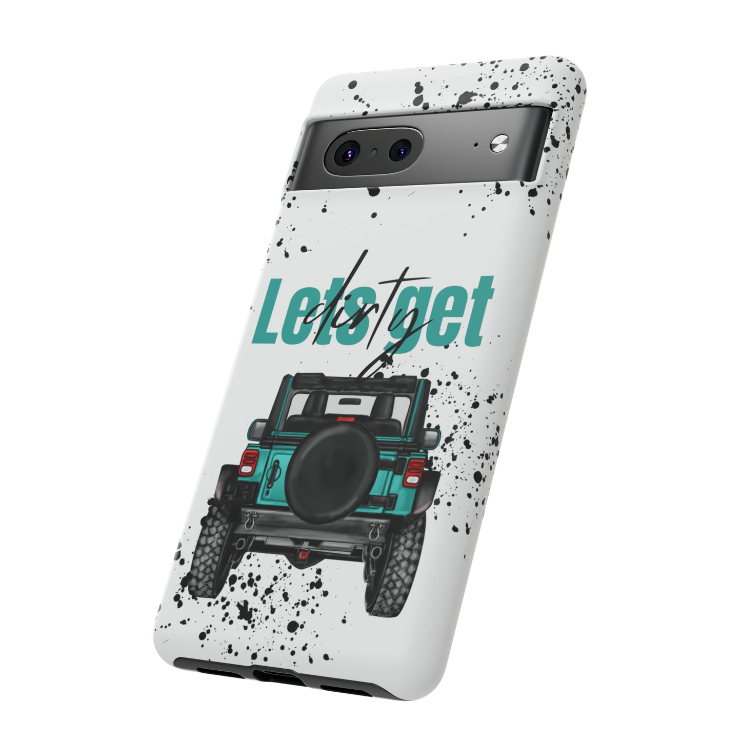 Lets Get Dirty Protective Phone Case for Iphone, Google and Samsung Splatter Turquoise