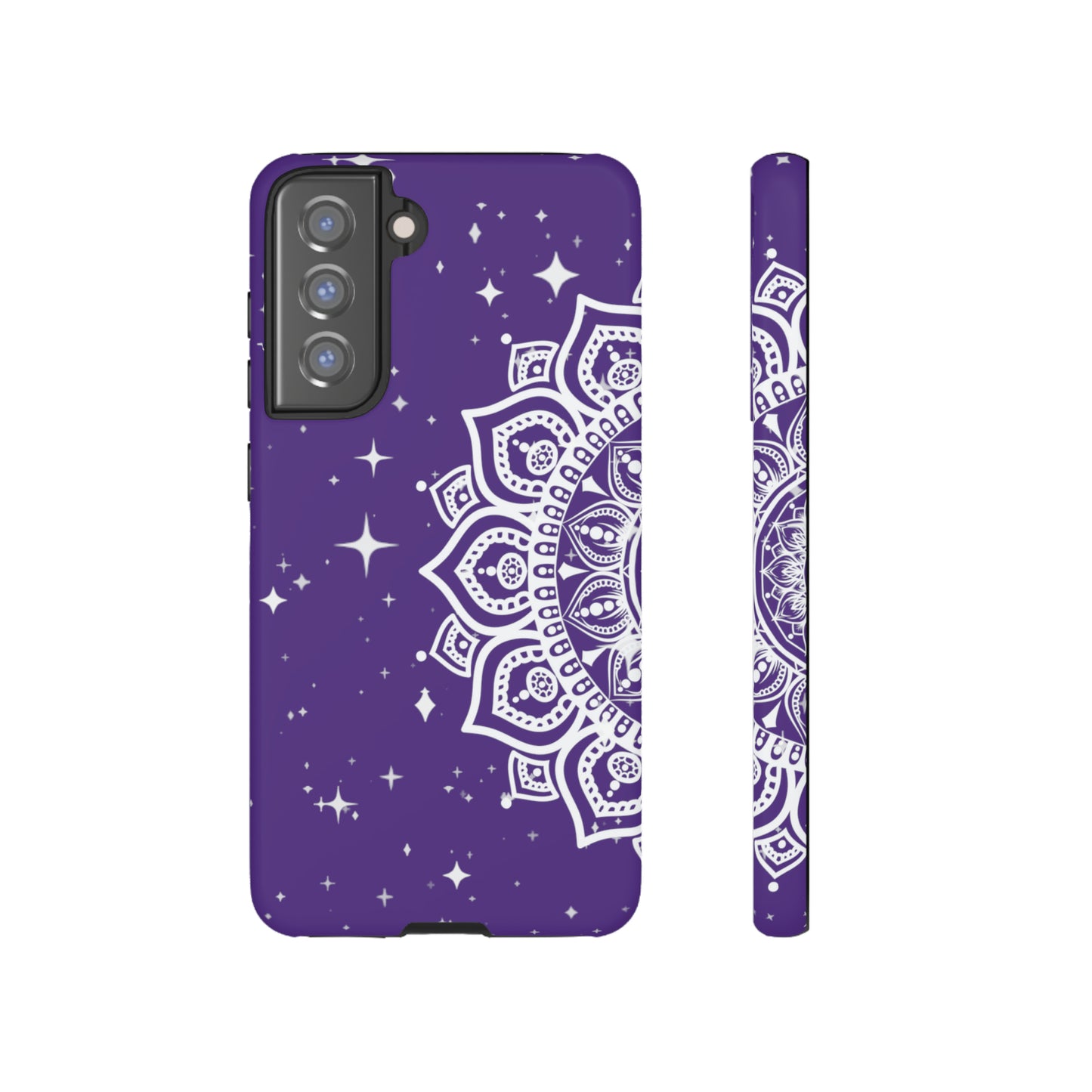 Purple mandala protective phone case for iPhone, Samsung and Google