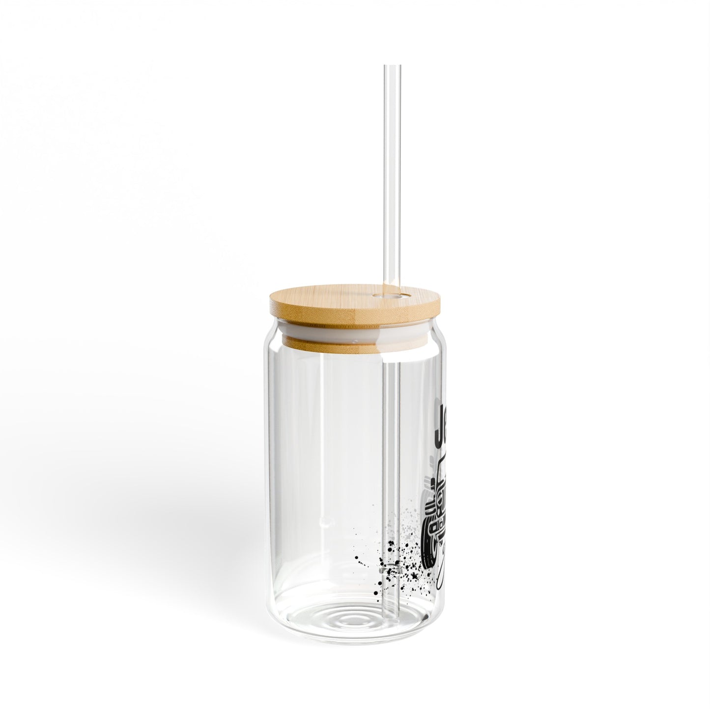 Jeep Girl 16oz Glass Can with Lid and Straw