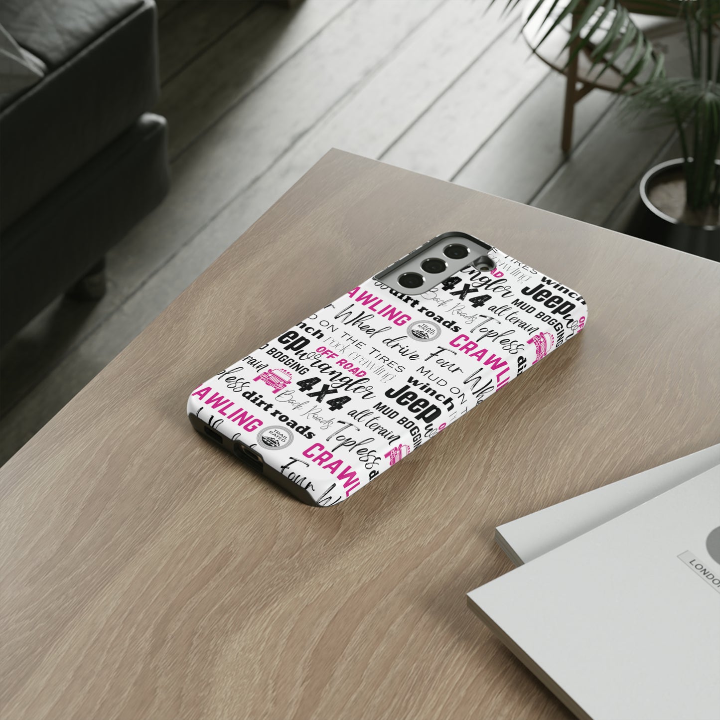 Off Road Subway Art Splash of Pink Protective Phone Case for Iphone, Samsung and Google Phones