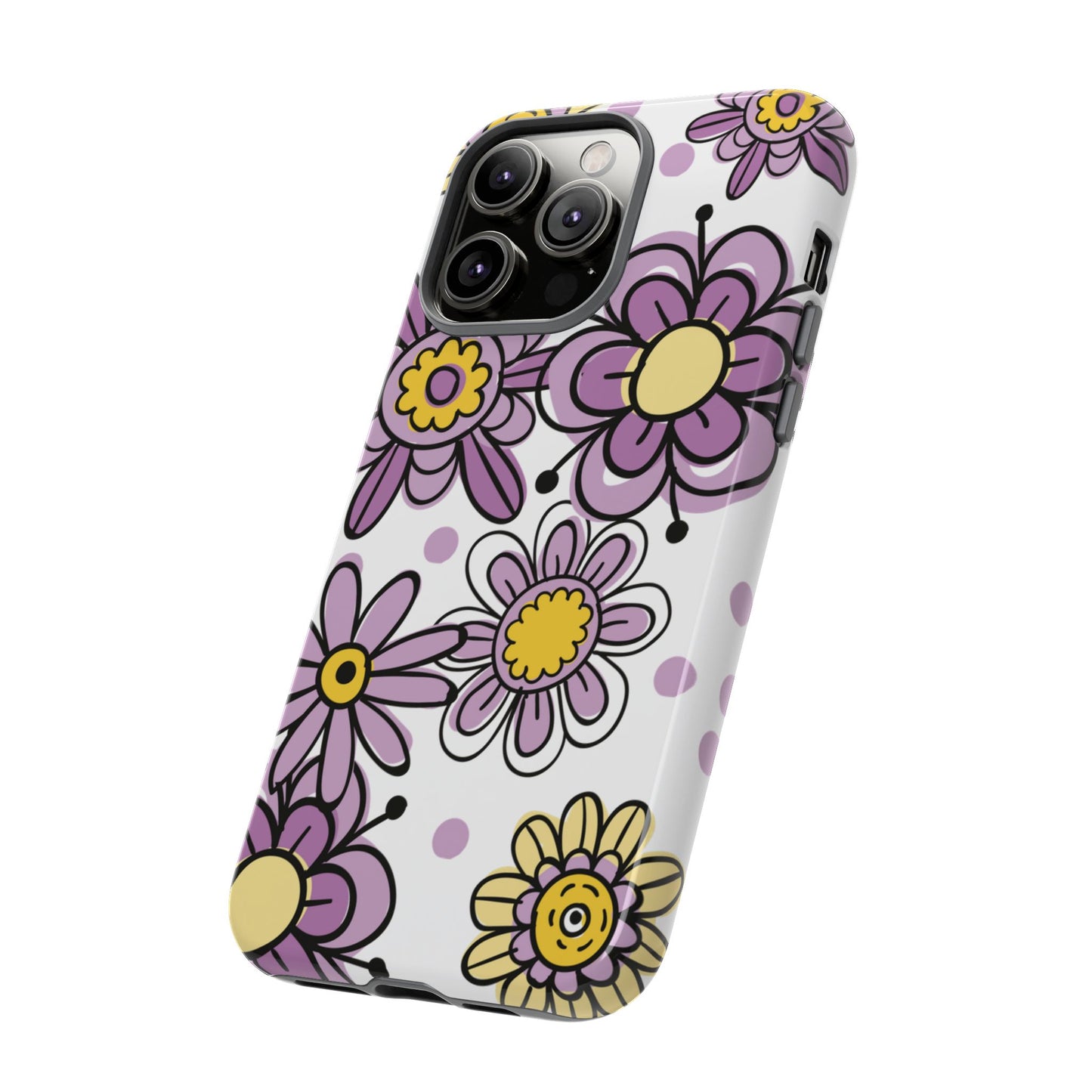 Purple Flowers Protective Phone Case