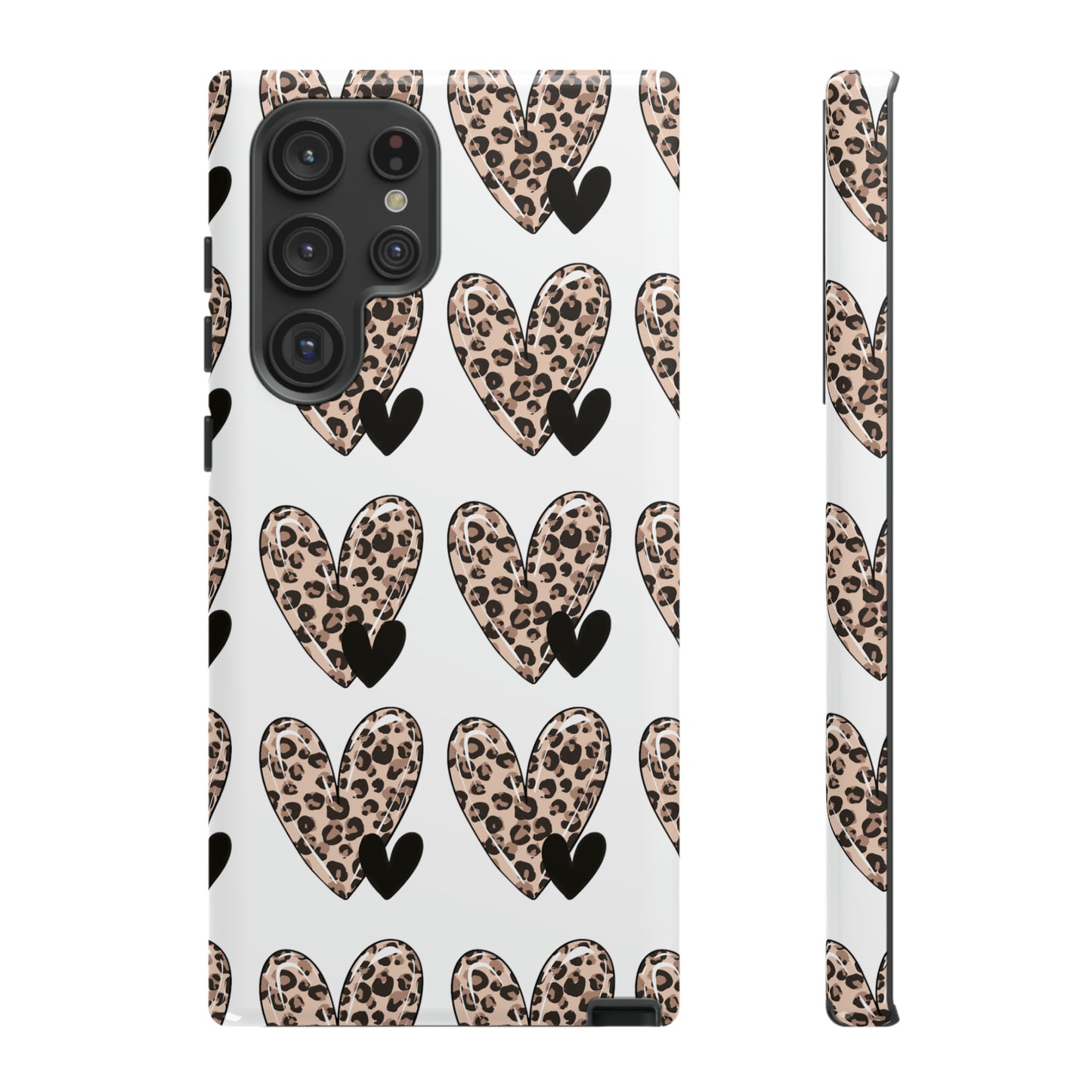 Leopard Hearts Protective Case for IPhone. Samsung and Google phones