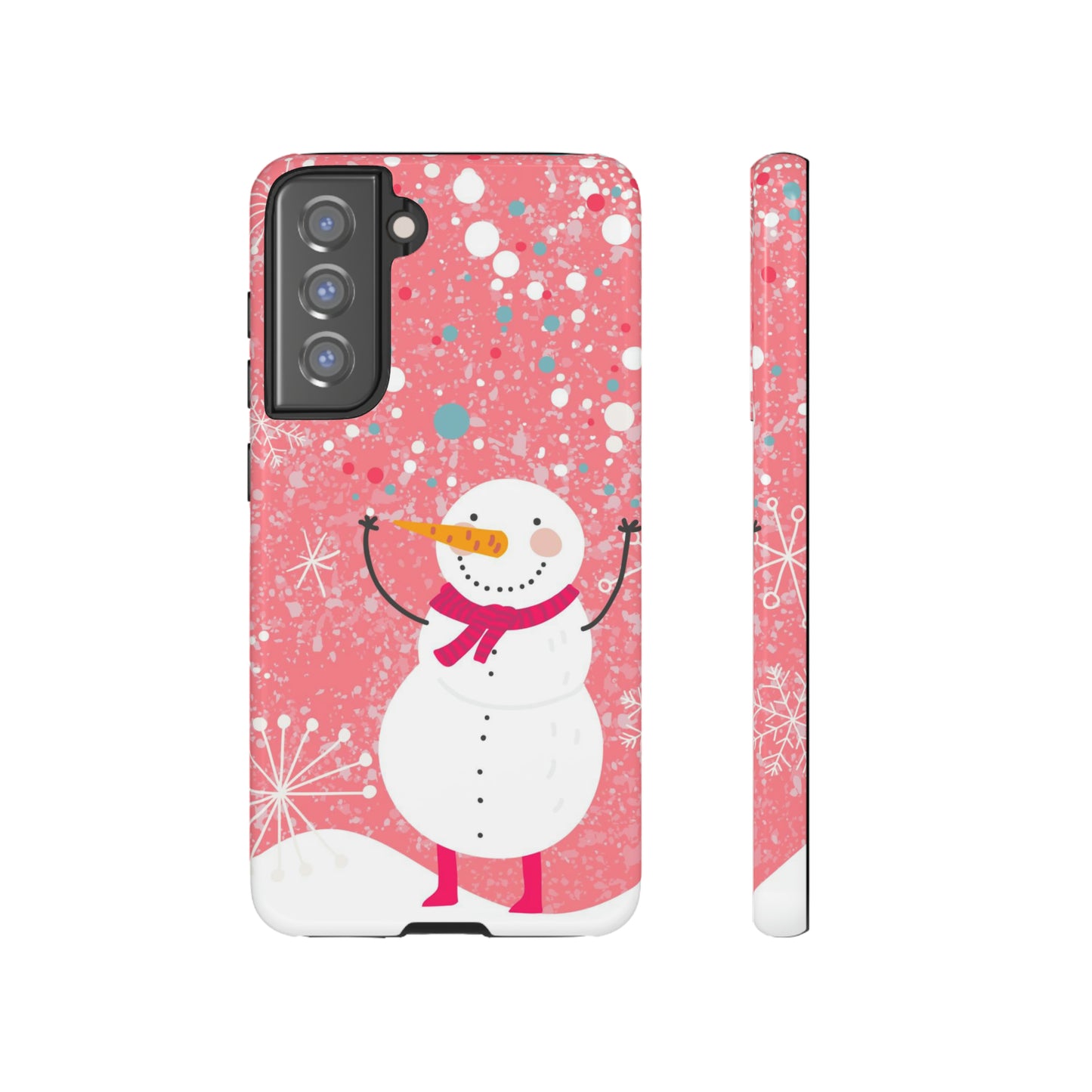 Pink Snowman Protective Case for Iphone, Samsung and a Google phones