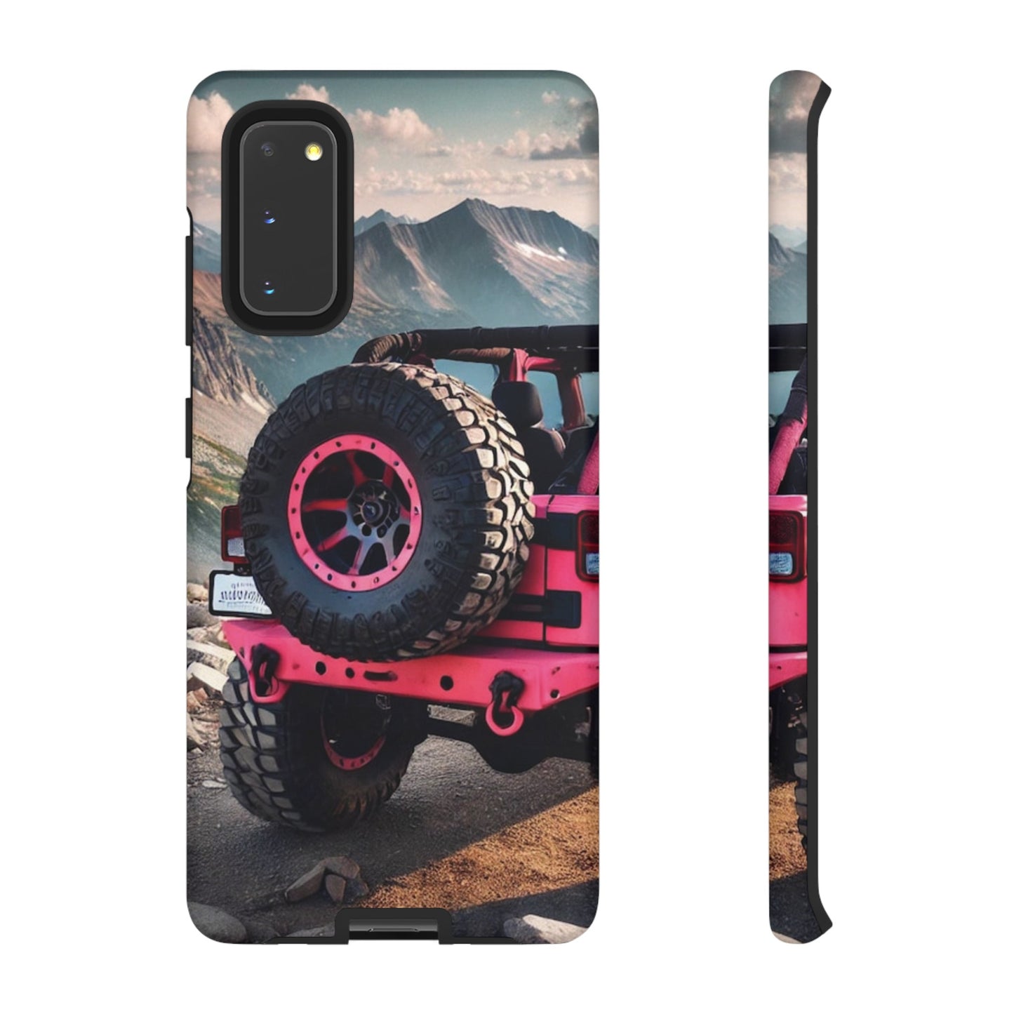 Pink Jeep Tire Protective Phone Case