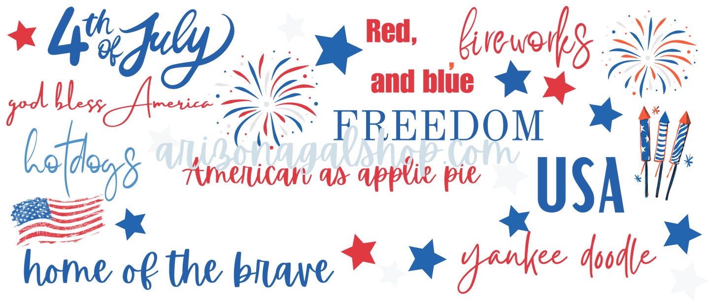 Digital Download - July 4th Subway Wrap Design for Libby Cups