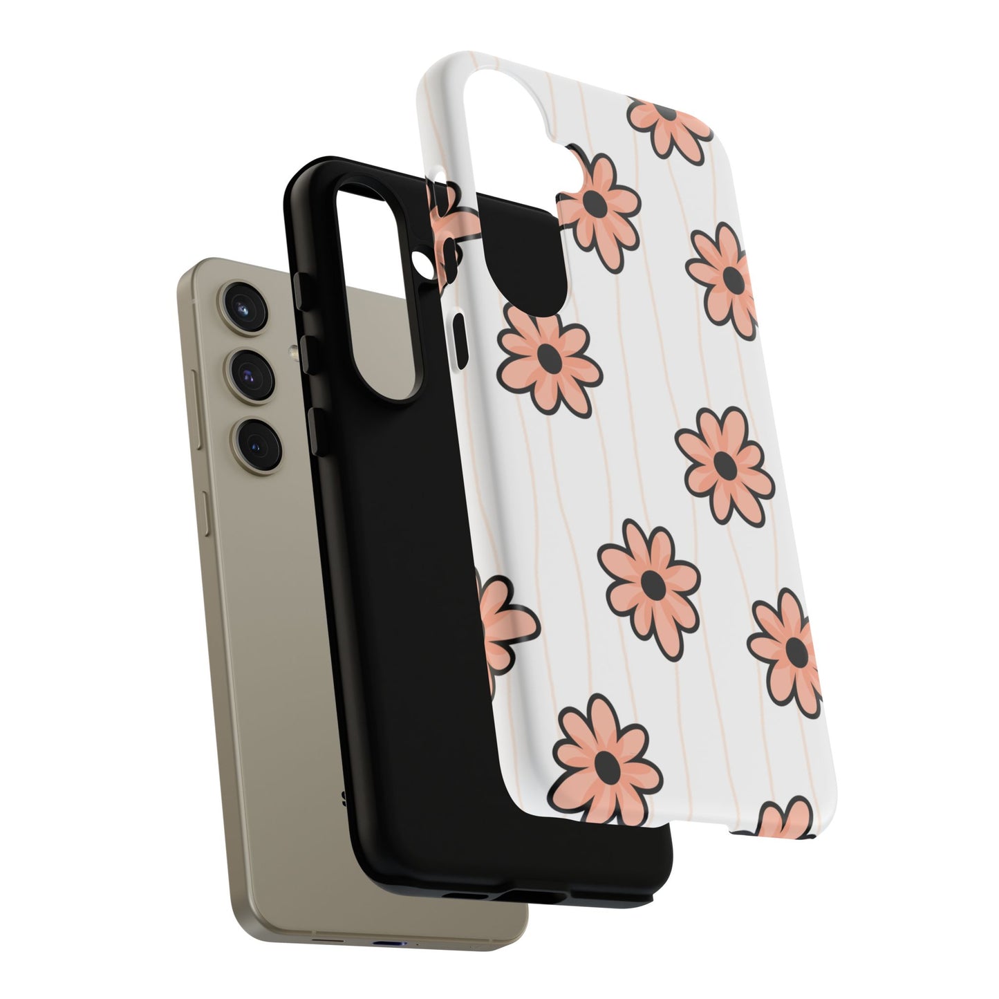 Pink Flowers Protective Phone Case