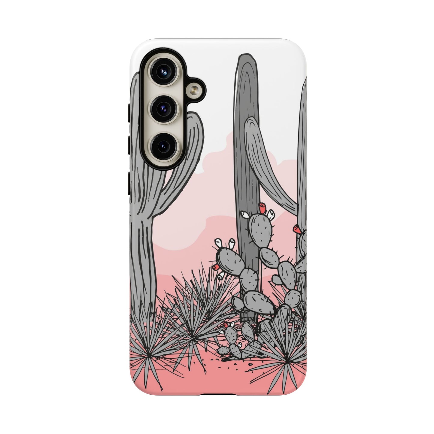 Pastel Cactus Sunset Protective Phone Case