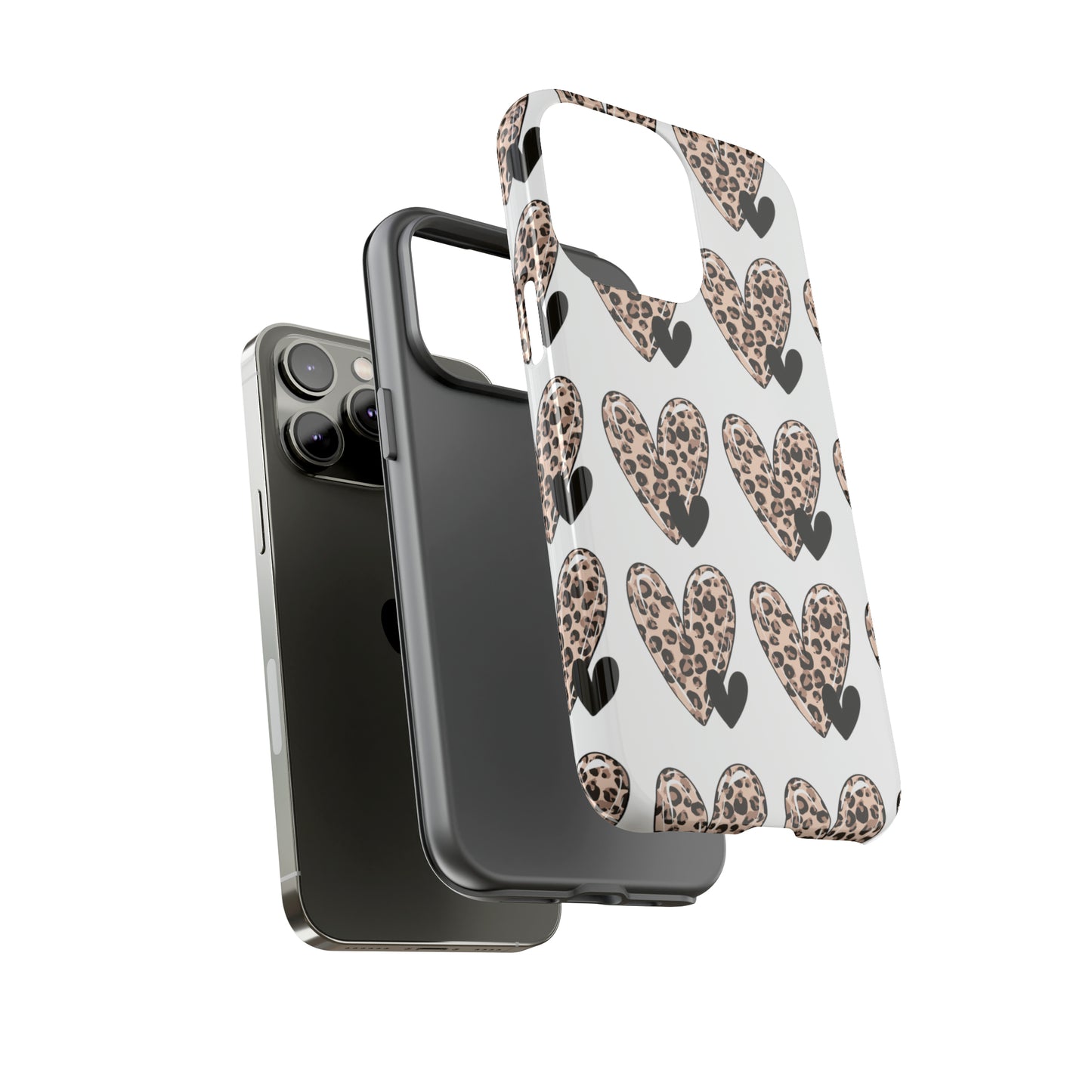 Leopard Hearts Protective Case for IPhone. Samsung and Google phones