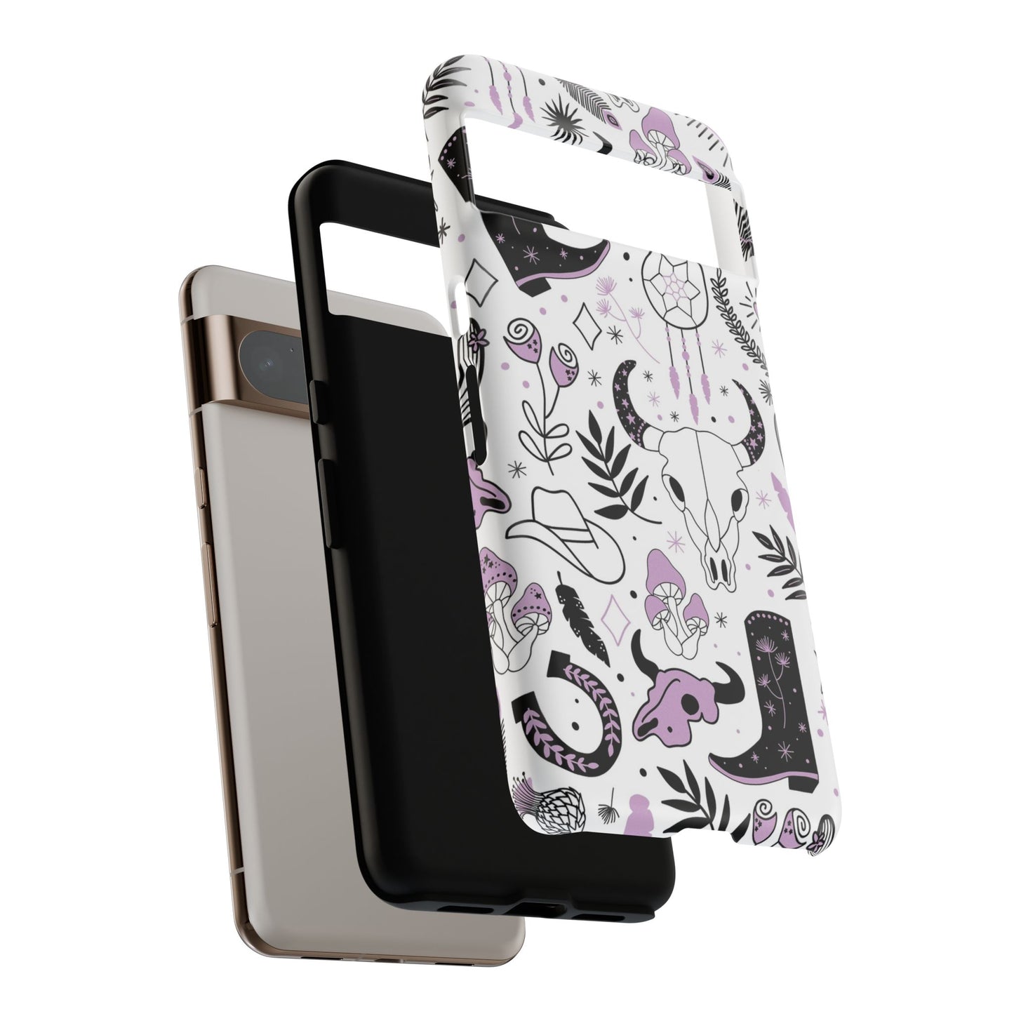 Purple and Black Western Protective Drop Proof Case Iphone, Samsung and Google phones