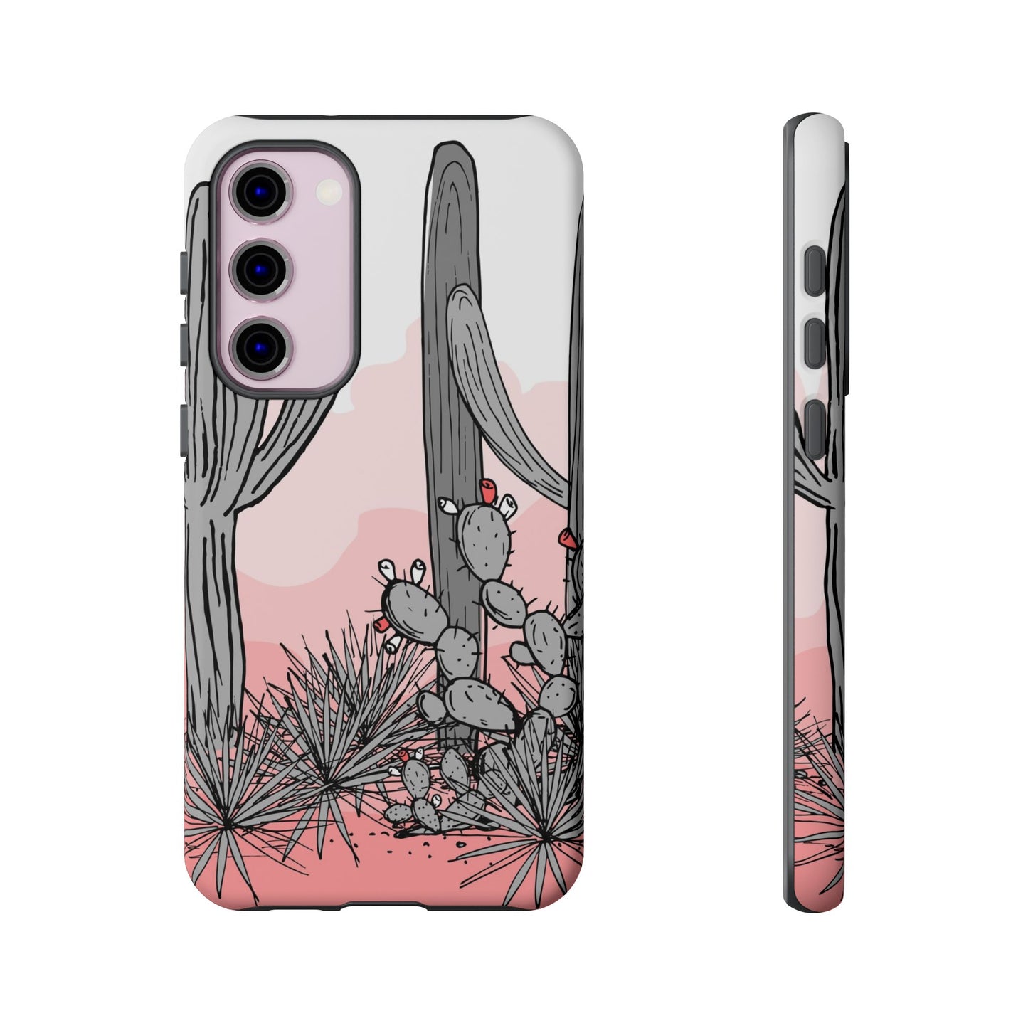Pastel Cactus Sunset Protective Phone Case