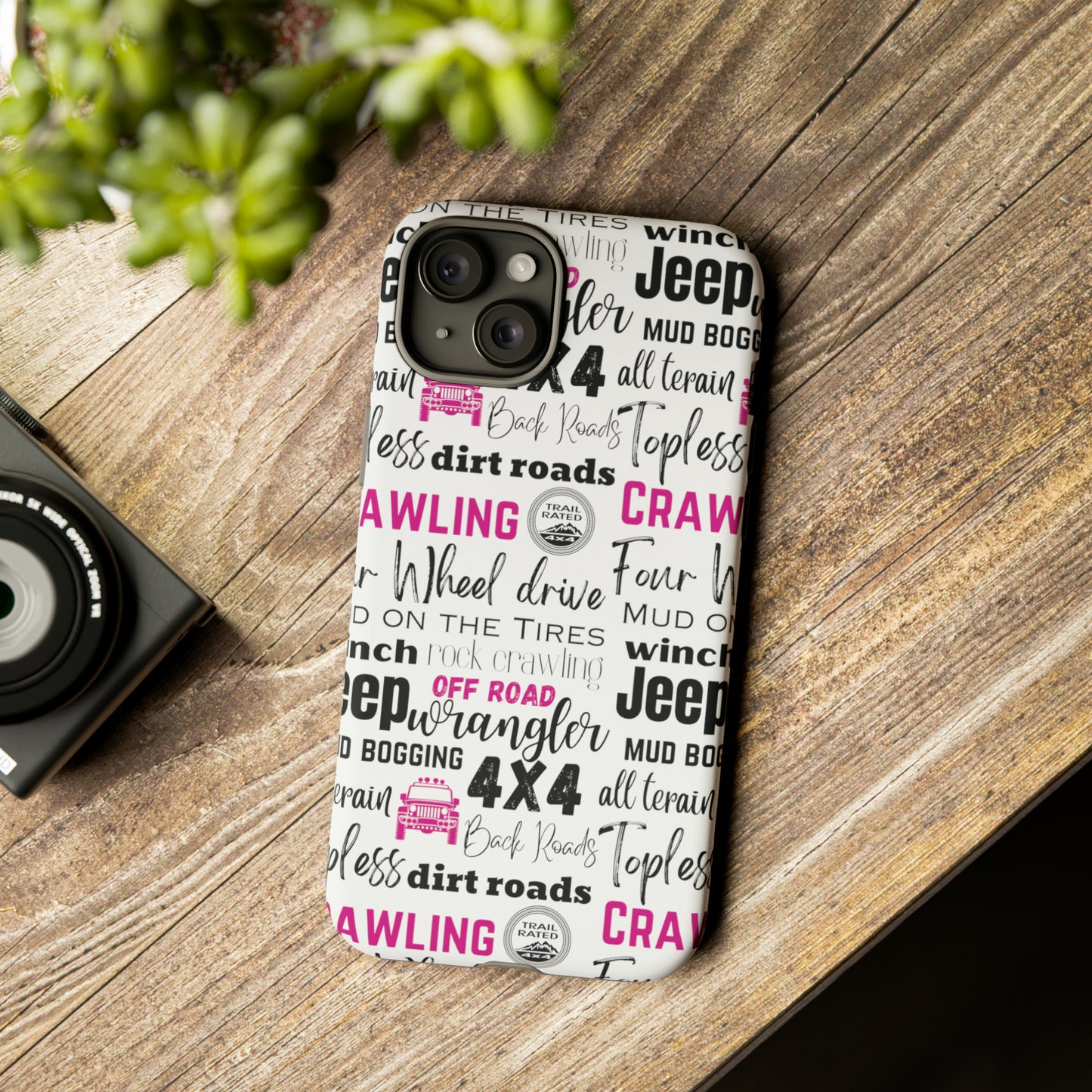 Off Road Subway Art Splash of Pink Protective Phone Case for Iphone, Samsung and Google Phones