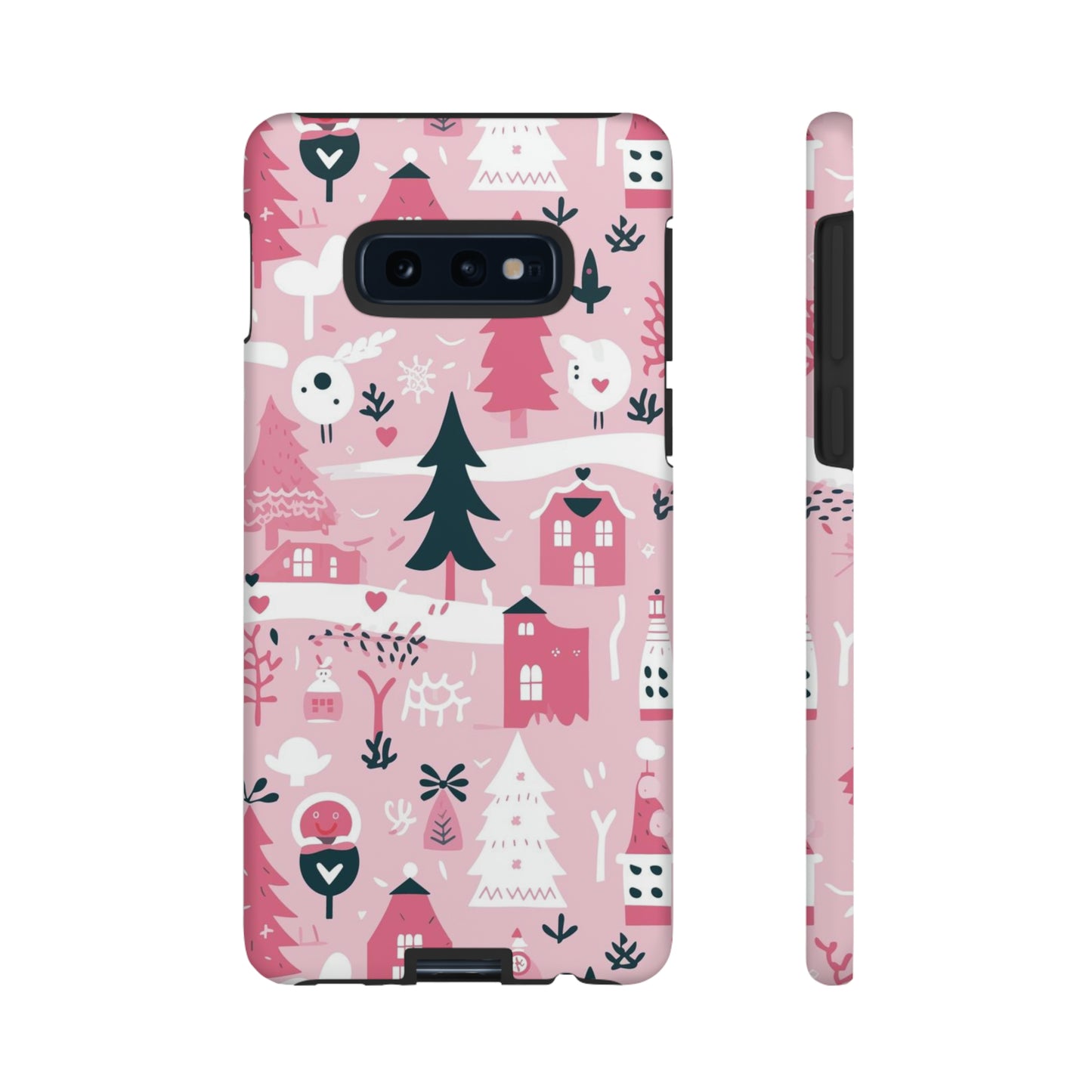 Pink Christmas Design Protective Case for Iphone, Samsung and Google Phones