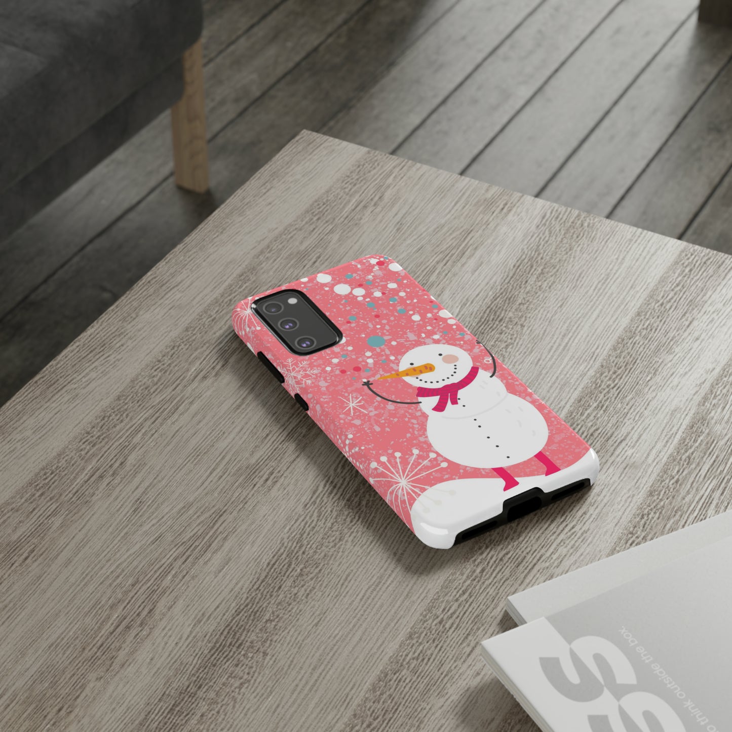 Pink Snowman Protective Case for Iphone, Samsung and a Google phones