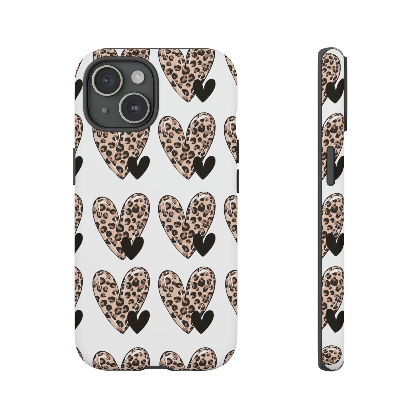 Leopard Hearts Protective Case for IPhone. Samsung and Google phones