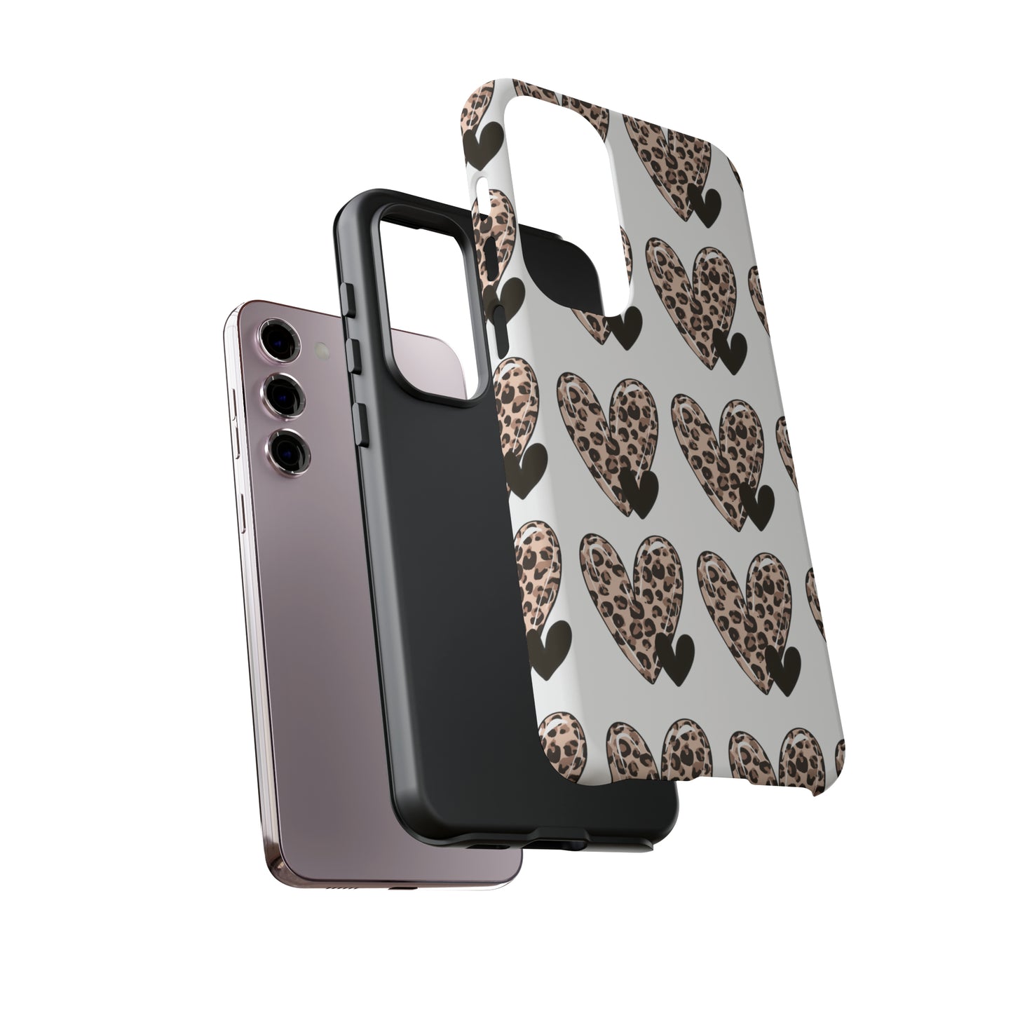 Leopard Hearts Protective Case for IPhone. Samsung and Google phones